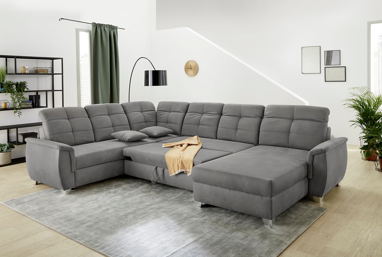 Jockenhöfer Gruppe Wohnlandschaft »Livorno U-Form«, mit 7 individuell verstellbaren Kopfteilen, Bett- und Relaxfunktion