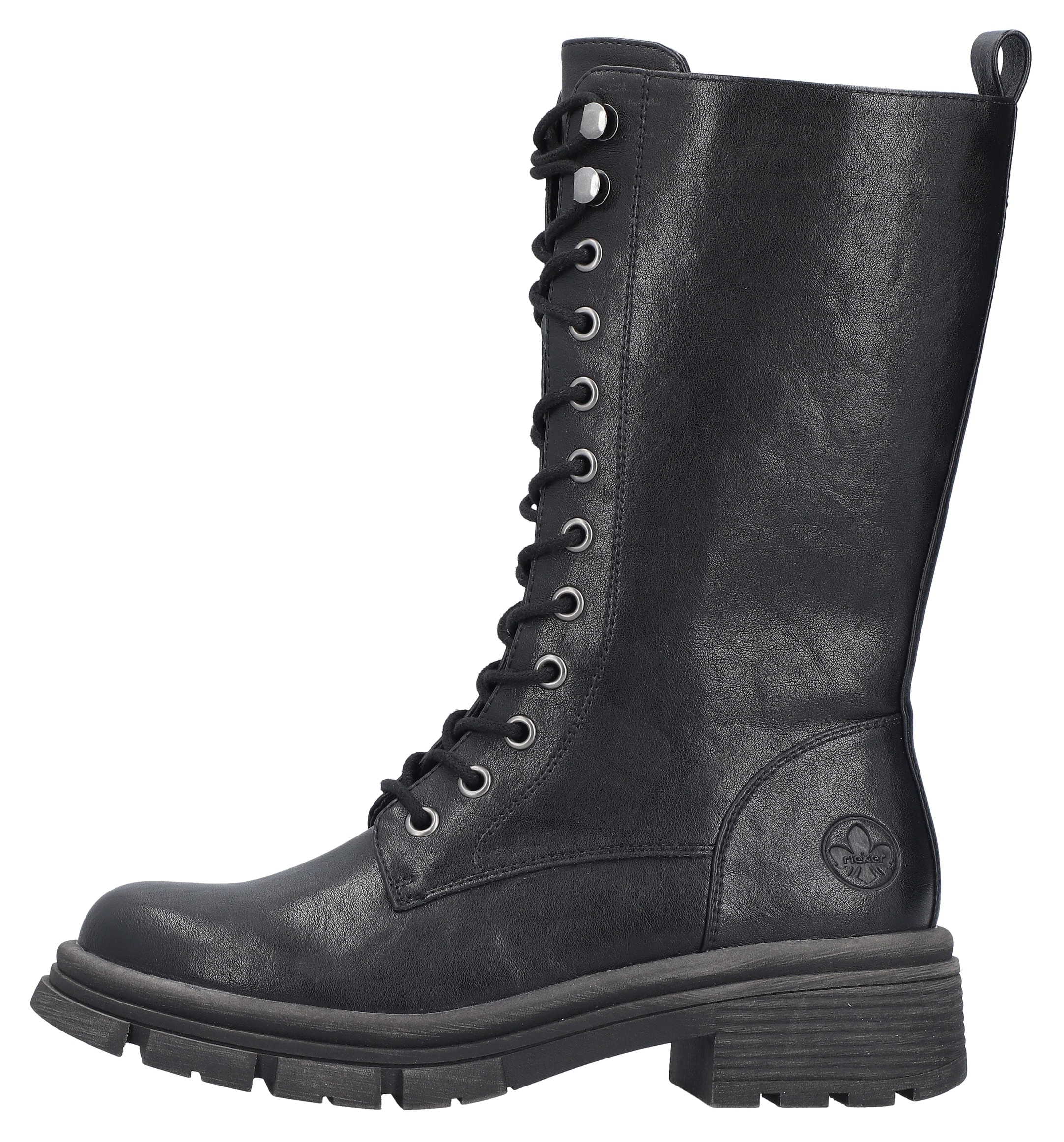 Rieker Schnürstiefel  Schnürboots mit Reissverschluss und robuster Profilsohle