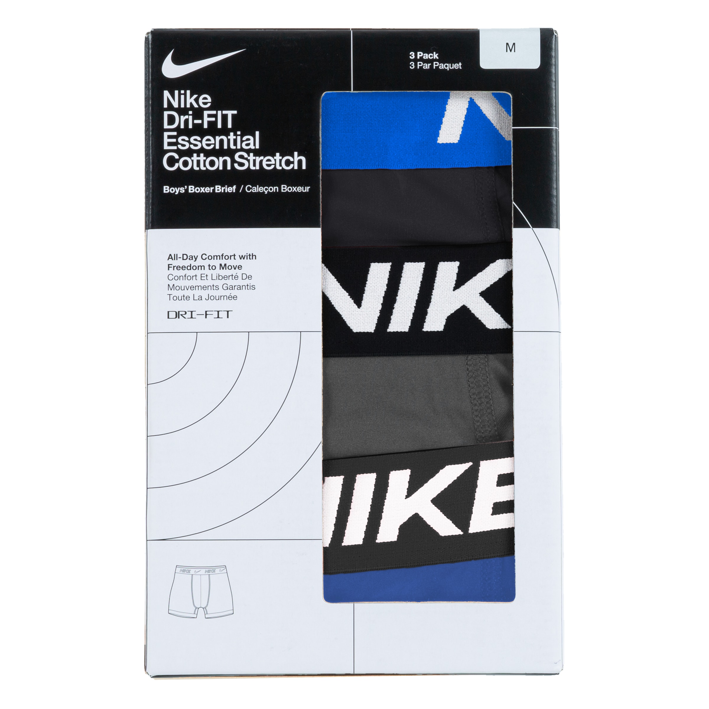 Nike Sportswear Boxers »EVERYDAY COTTON 3PK BOXER  BRIEF für Kinder« Packung, 3er-Pack, 3 cuis tlg., für Kinder