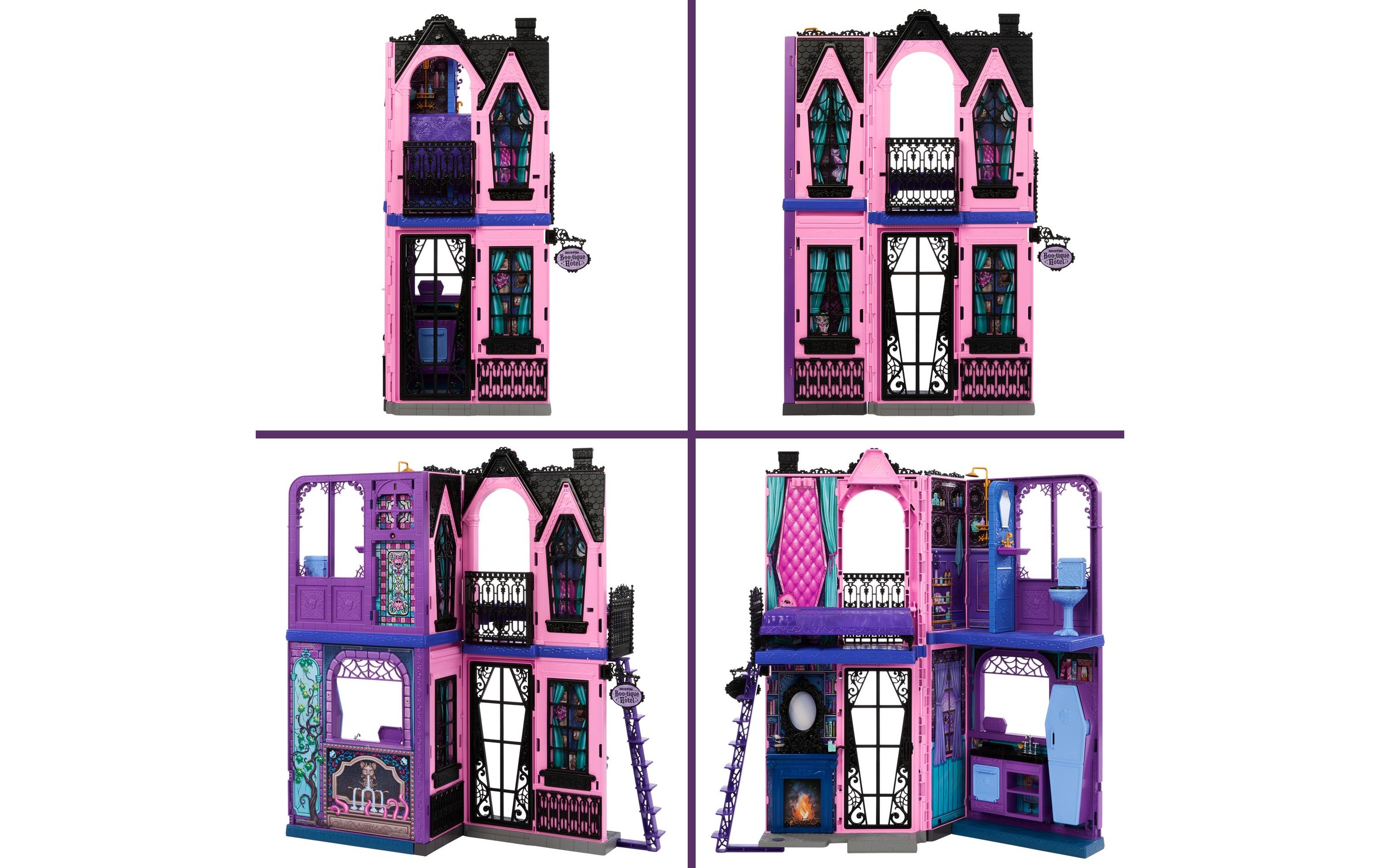 MonsterHigh™ Puppenhaus »Buh-tique Hotel Puppenhaus« mit 5 Spielbereichen und gruseligen Überraschungen