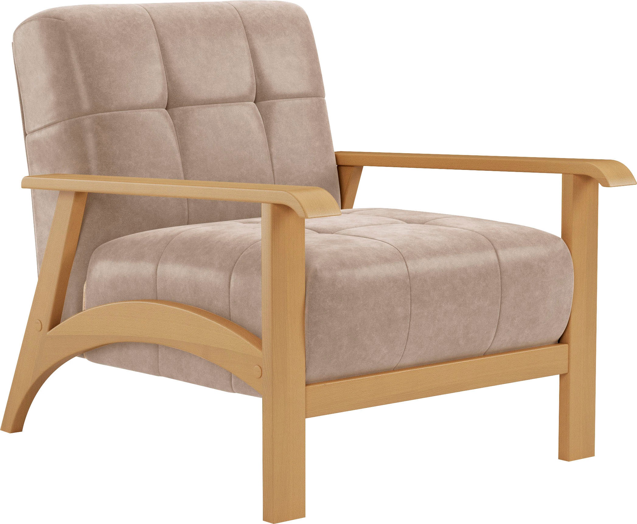 sit&more Fauteuil »Billund« Armlehnen aus eichefarbigem Buchenholz, verschiedene Bezüge und Farben