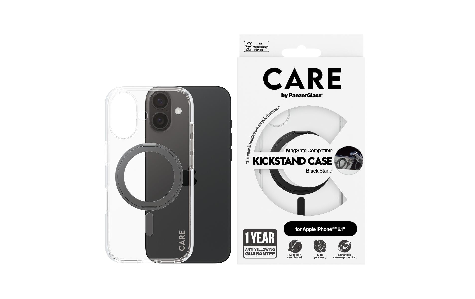 CARE by PanzerGlass Backcover »Feature Kickstand iPhone 16«, iPhone 16