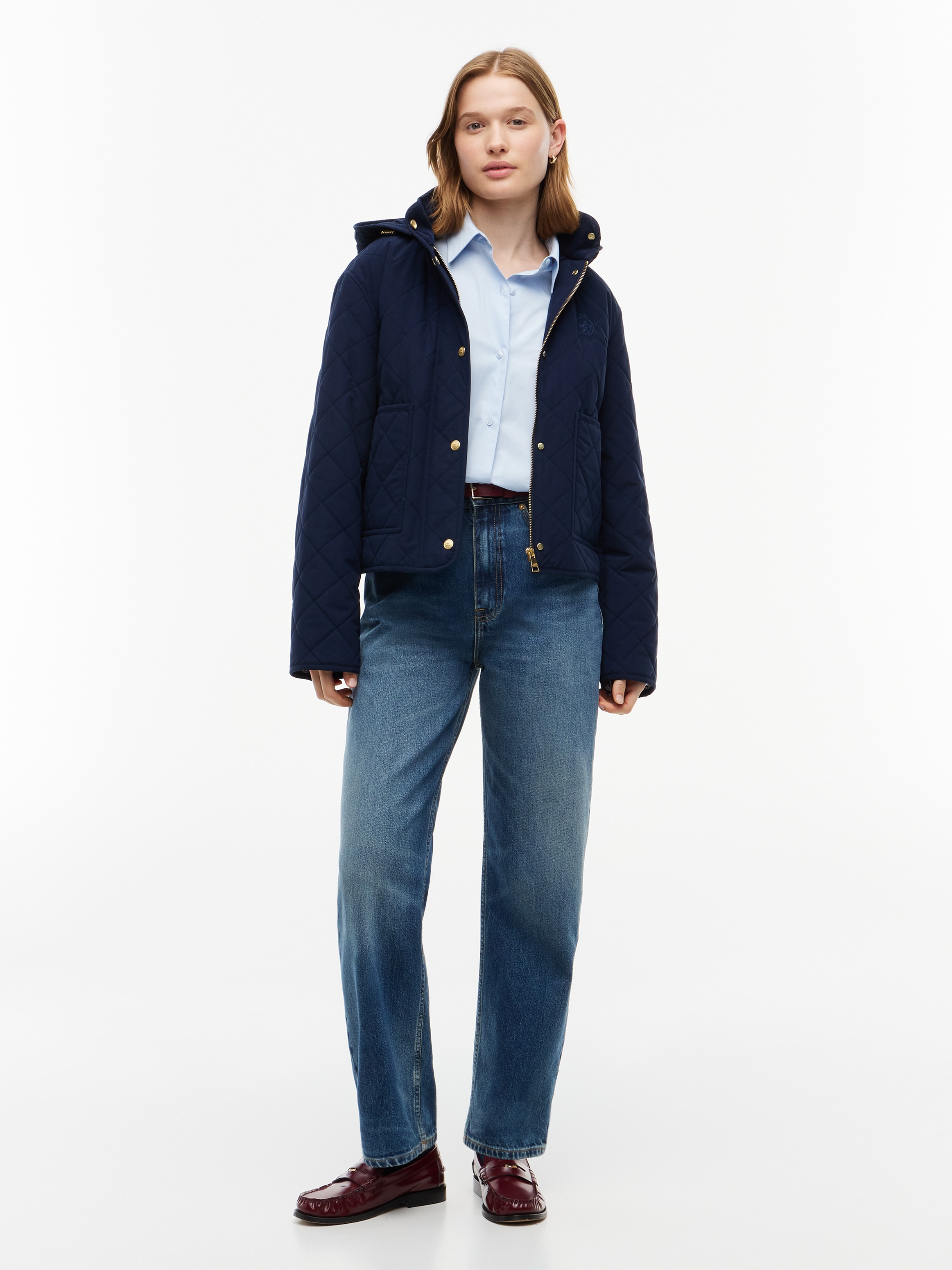 Tommy Hilfiger Veste matelassée »QUILTED HOOD JACKET« avec capuche mélange de coton