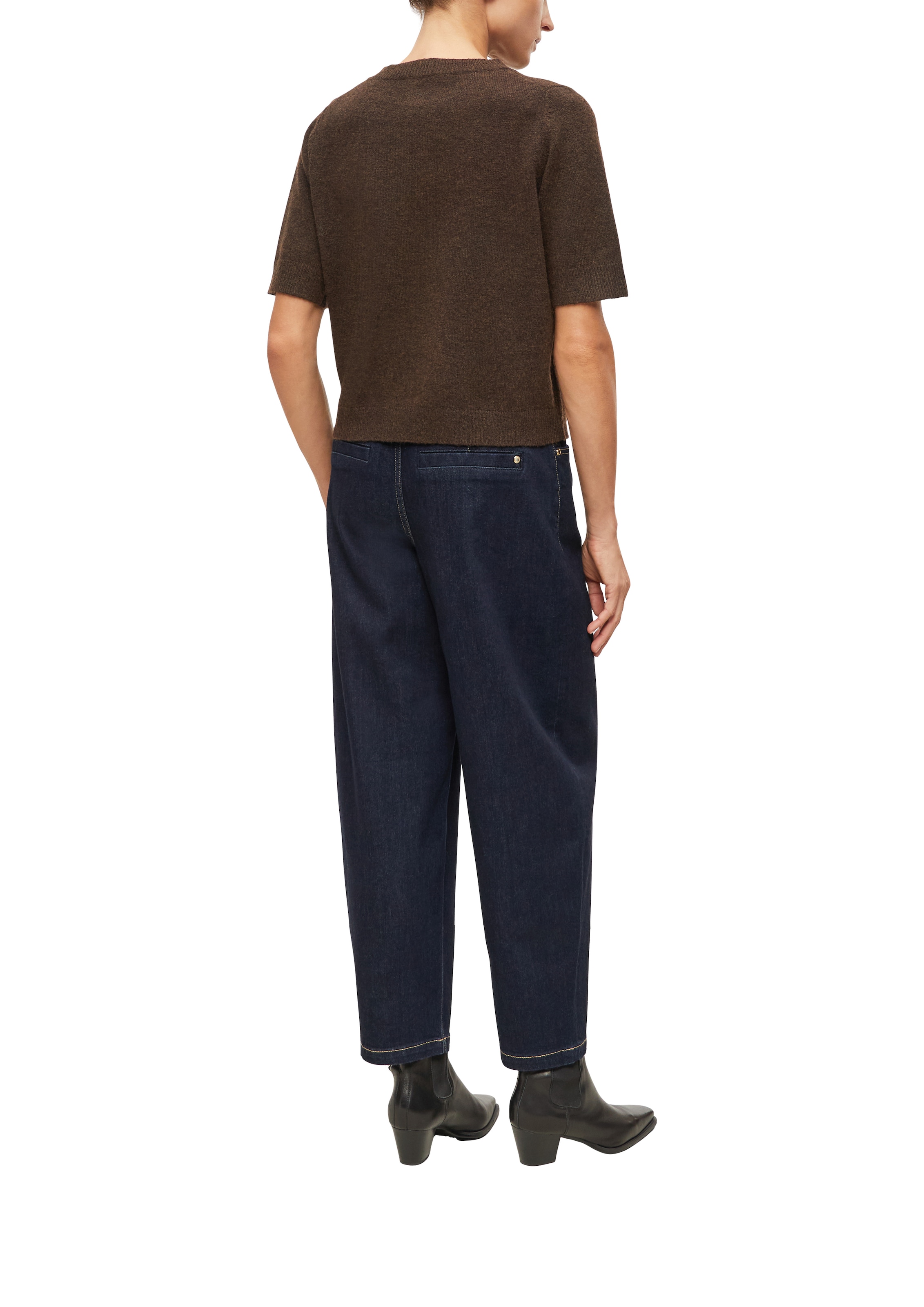 Image of s.Oliver BLACK LABEL Strickpullover melierte Optik, Materialmix mit Wolle, Rundhalsausschnitt