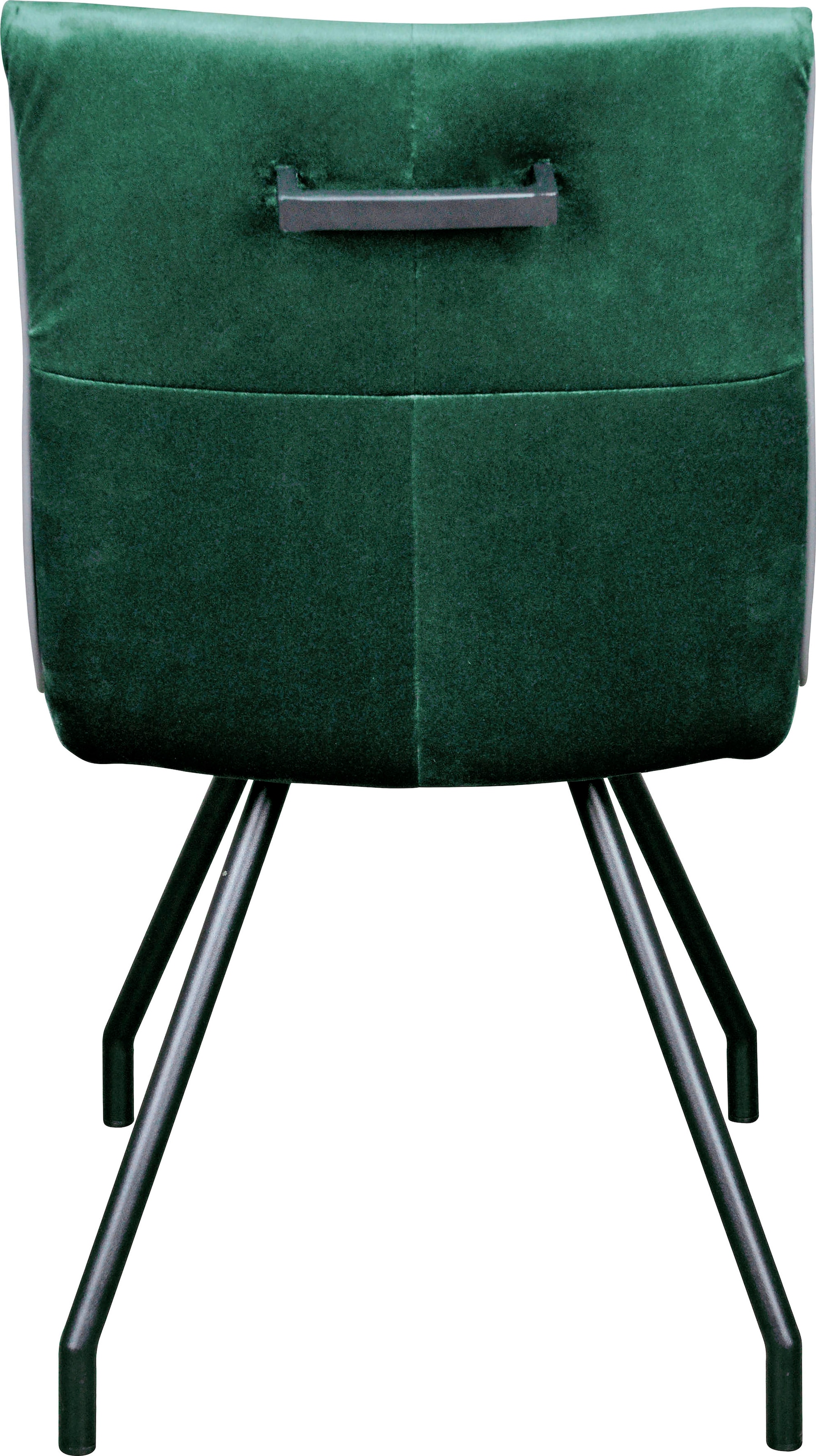 Kayoom Polsterstuhl »Stuhl Eaden 125 2er-Set, samtiger Stoffbezug, Paspel aus Kunstleder«, (Set), 2 St., stilvoll, pflegeleicht, zeitgemässe Farbgebung, samtiger Stoffbezug