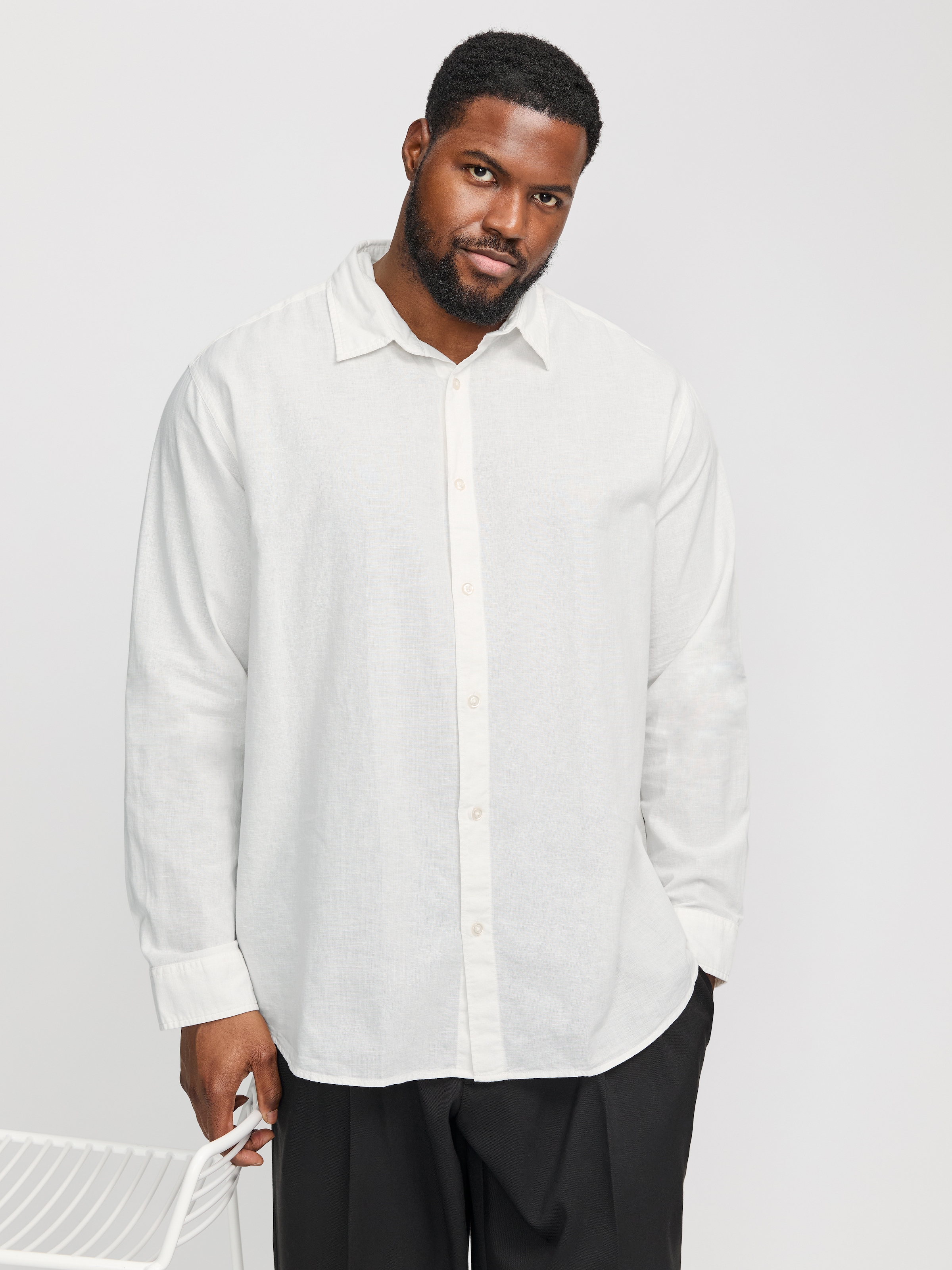 Jack & Jones PlusSize Langarmhemd »JJEBREEZE SHIRT LS SN PLS«, mit Hemdkragen