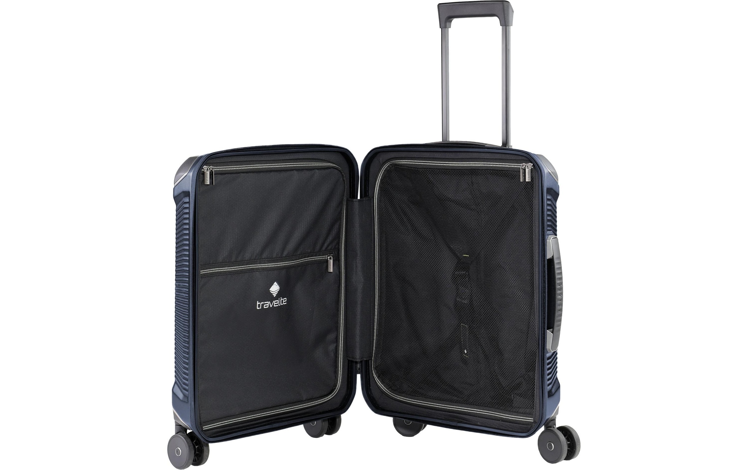 travelite Trolley »MILLENNIUM Reisekoffer Hartschale« 37 l 4 Rollen aus leichtem Polycarbonat mit stabiler Bauweise und Innenaufteilung