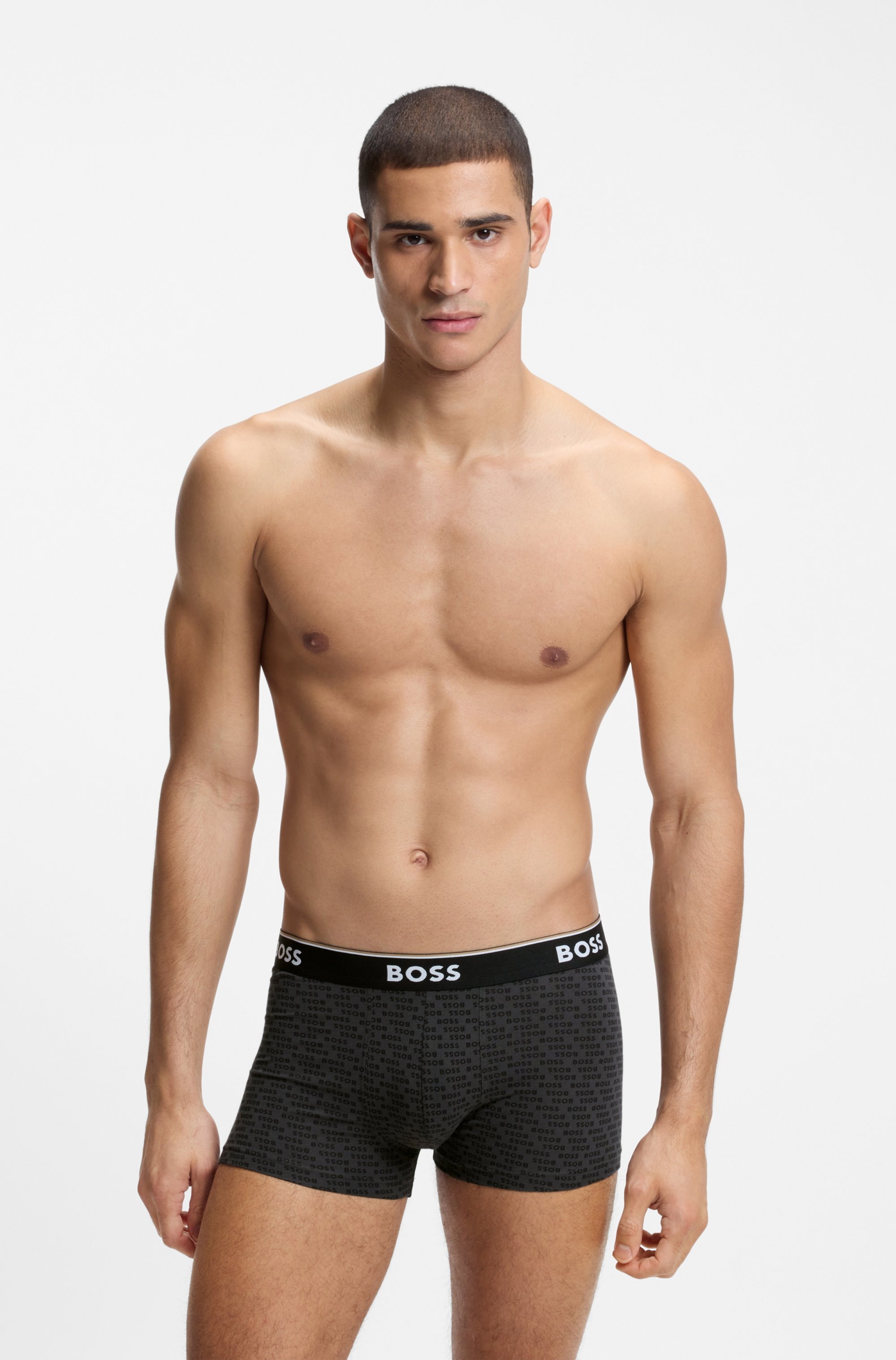 BOSS Tronc Paquet, 3 cuis aus Stretch-Baumwolle, elastischer Bund, mittlere Bundhöhe