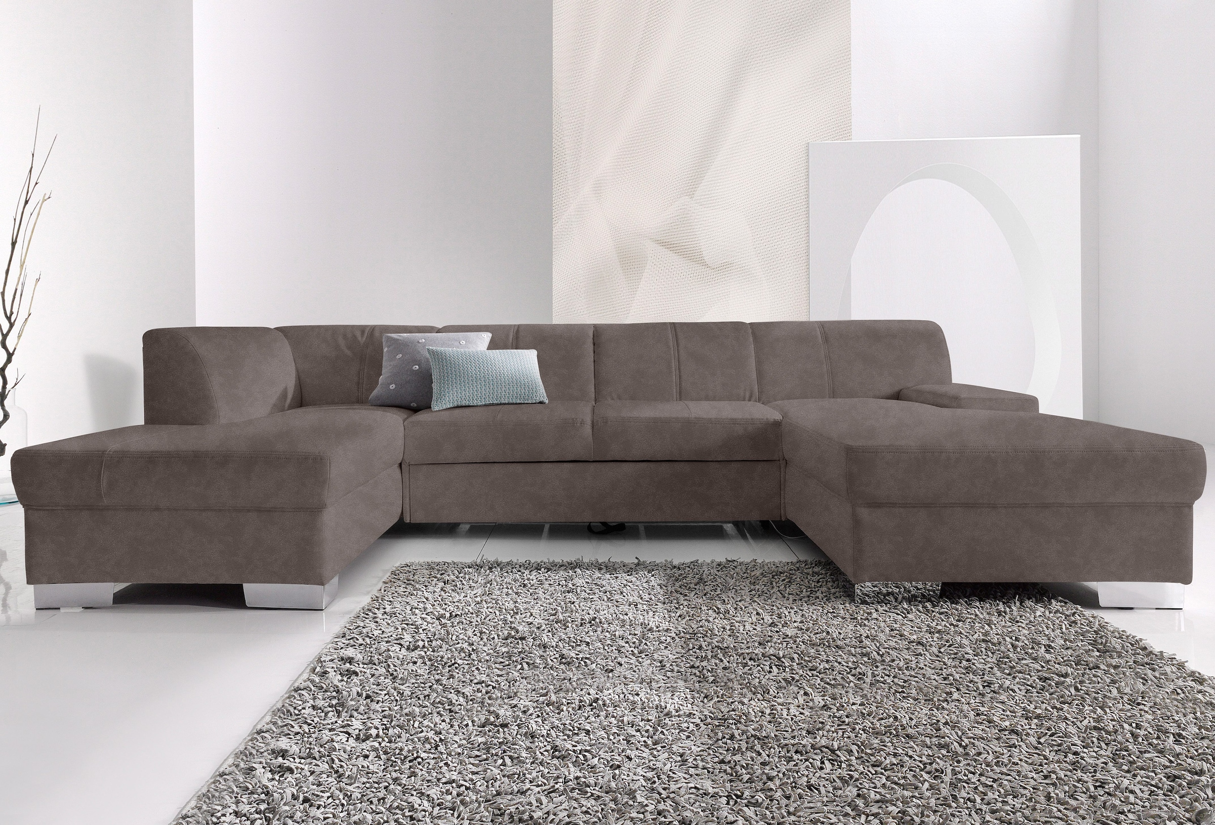 Image of DOMO collection Wohnlandschaft "Star, zeitloses und elegantes Design, viel Platz, Breite 304cm, U-Form" fester Sitzkomfort, wahlweise mit Bettfunktion