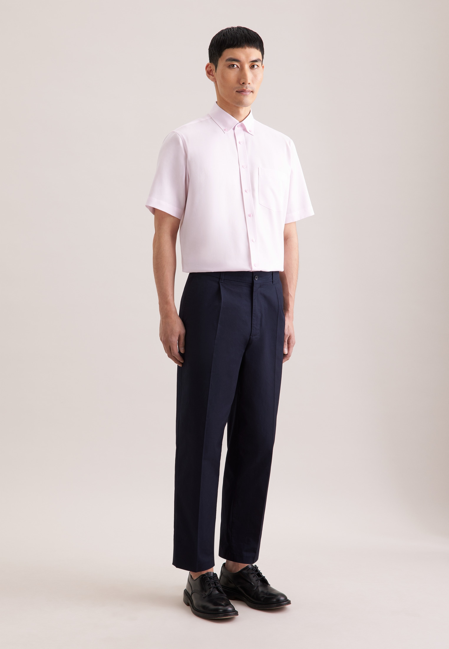 seidensticker Chemise d'affaires »Schwarze Rose« Regular 1/2 Button-Down-Kragen Struktur