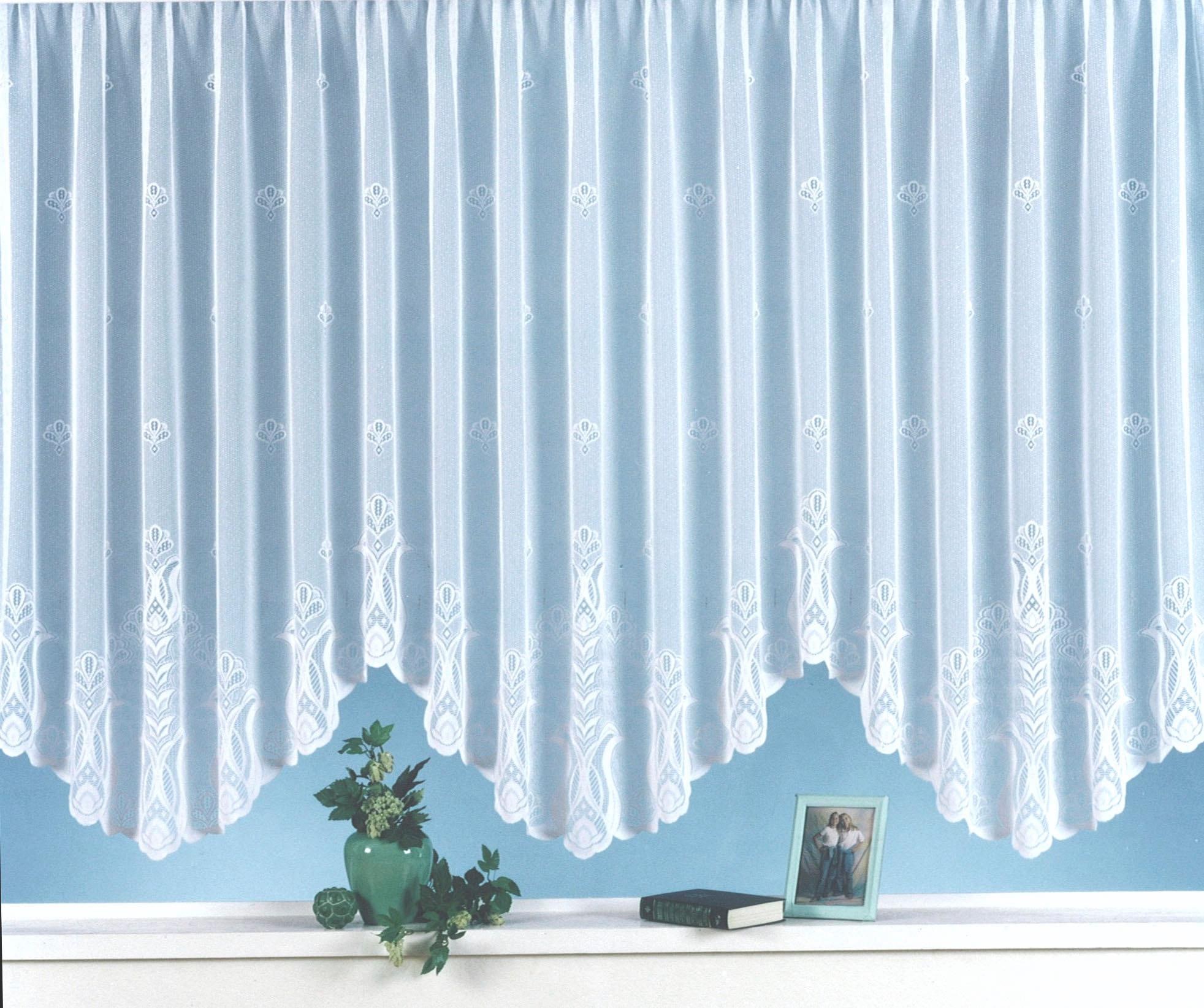 Image of Weckbrodt Gardine "Alina" Kräuselband 1 Stk. tlg. Bogenstore, Jacquard, halbtransparent, Allover, Motiv, Bordüre, Store