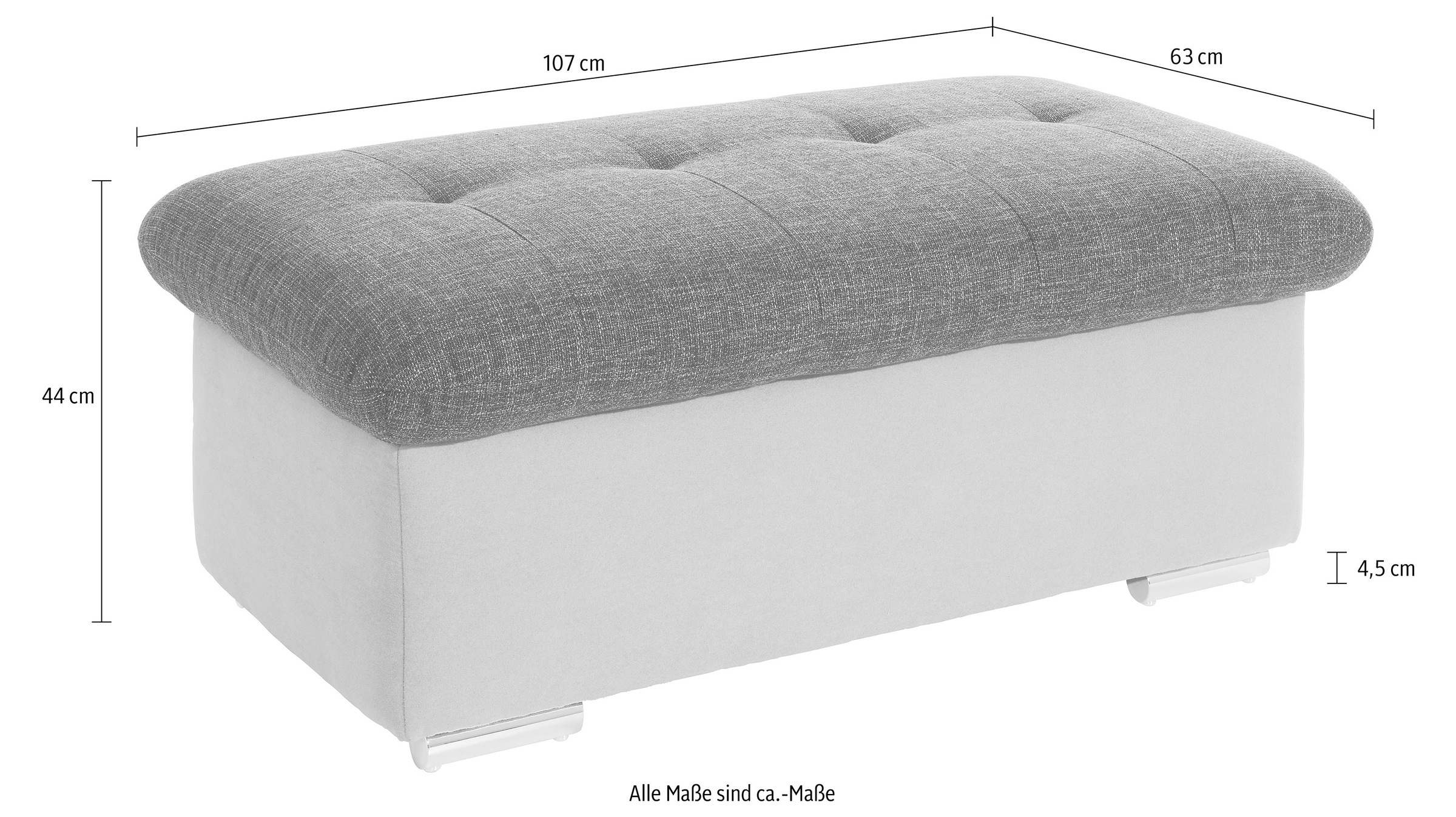 TRENDMANUFAKTUR Hocker »Reggae, Bankhocker mit toller Detailverarbeitung im Sitz«, inkl. Staufach unter der Sitzfläche