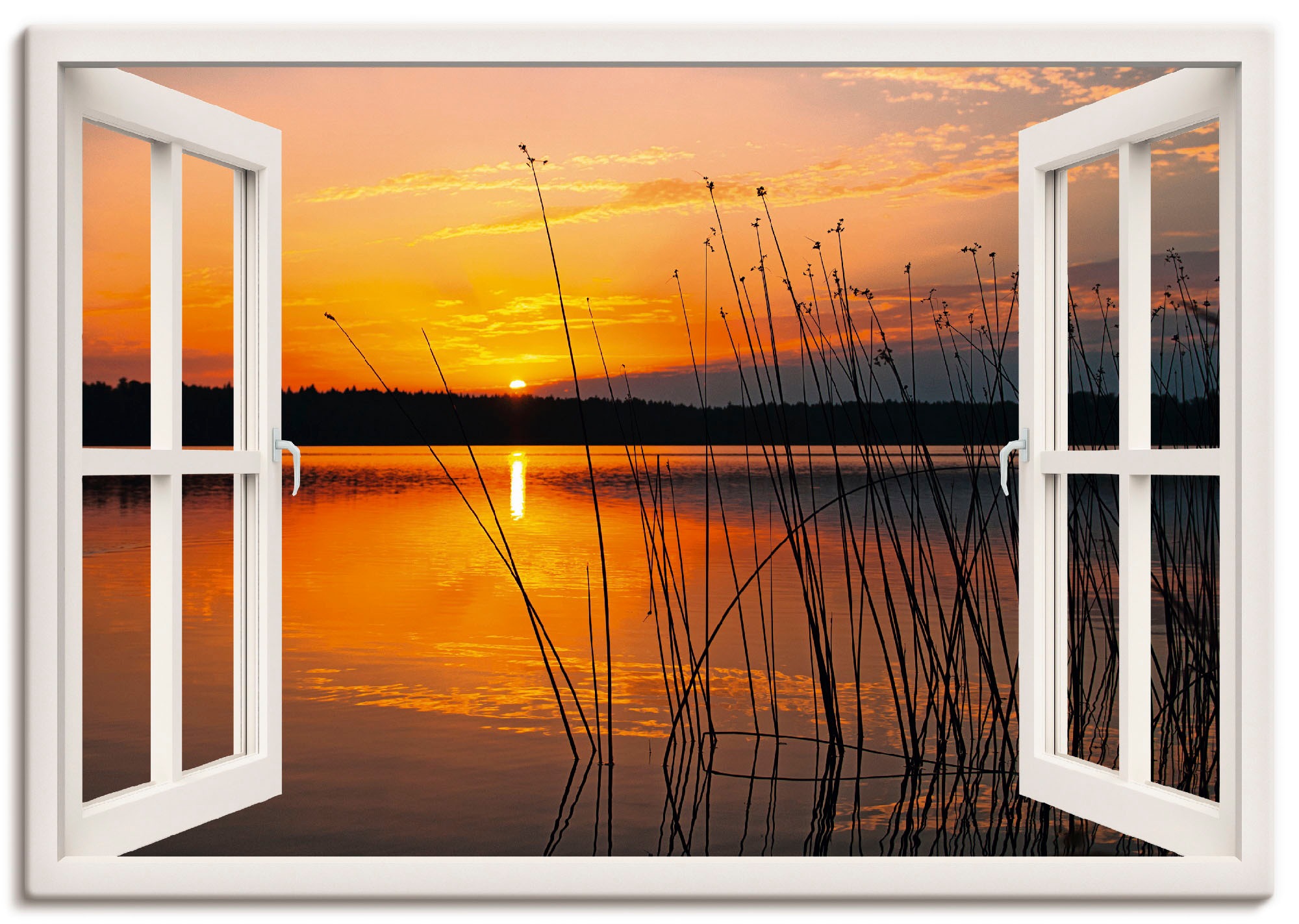 Image of Artland Wandbild »See mit Sonnenaufgang«, Küste, (1 St.), in vielen Grössen & Produktarten -Leinwandbild, Poster, Wandaufkleber / Wandtattoo auch für Badezimmer geeignet bei Ackermann Versand Schweiz