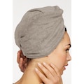my home Turban-Handtuch »Juna«, (2 St.), mit Knopfverschluss am Hinterkopf (2 Stück), einfarbiges Haar-Handtuch