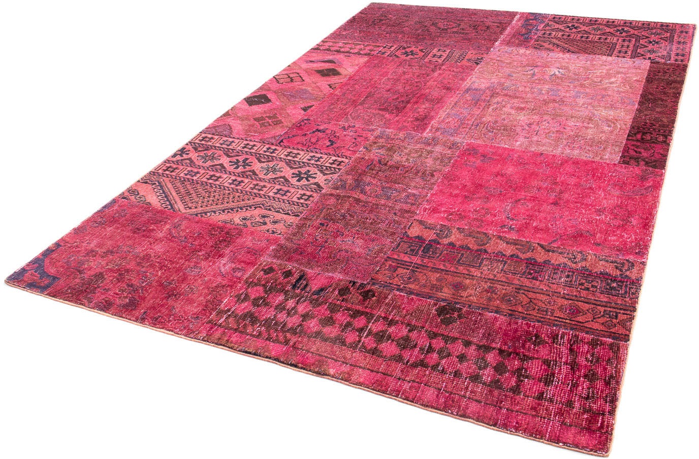 Image of morgenland Teppich »Patchwork - 237 x 151 cm - mehrfarbig«, rechteckig, 7 mm Höhe, Wohnzimmer, Handgeknüpft, Einzelstück mit Zertifikat bei Ackermann Versand Schweiz