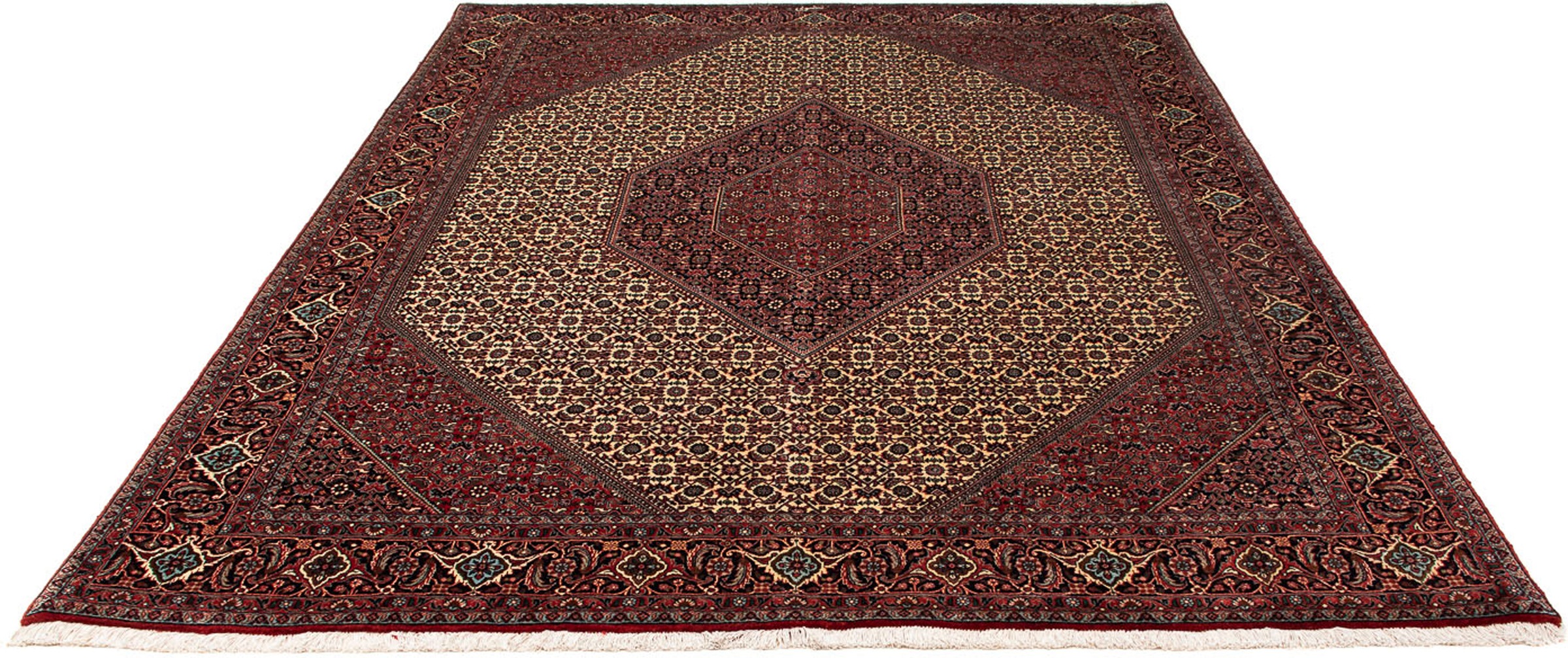 Image of morgenland Orientteppich »Perser - Bidjar - 254 x 203 cm - dunkelrot«, rechteckig, 15 mm Höhe, Wohnzimmer, Handgeknüpft, Einzelstück mit Zertifikat bei Ackermann Versand Schweiz