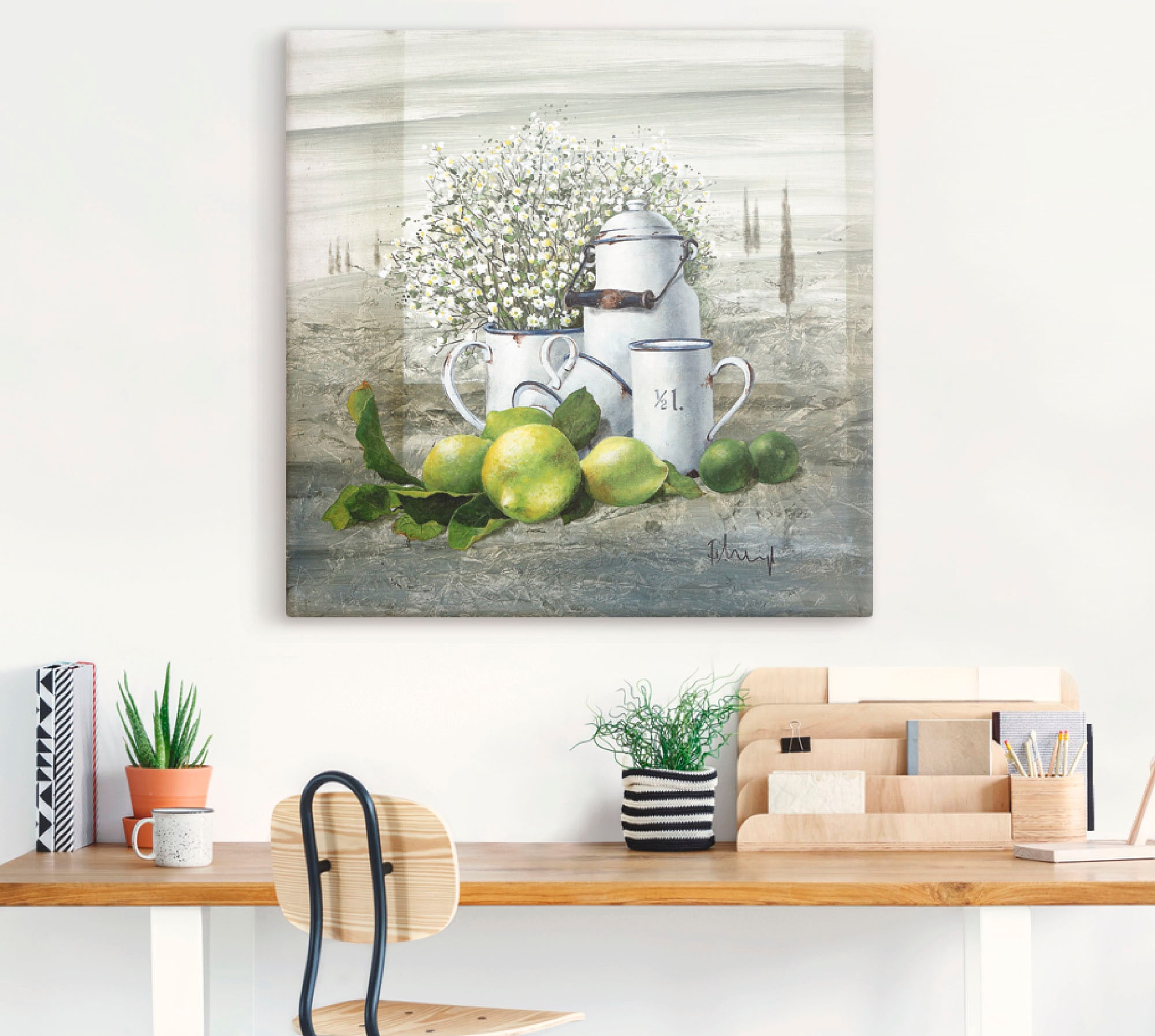 Artland Wandbild »Stillleben mit Milchkanne« Arrangements 1 Stk. tlg. als Leinwandbild, Poster in verschied. Grössen