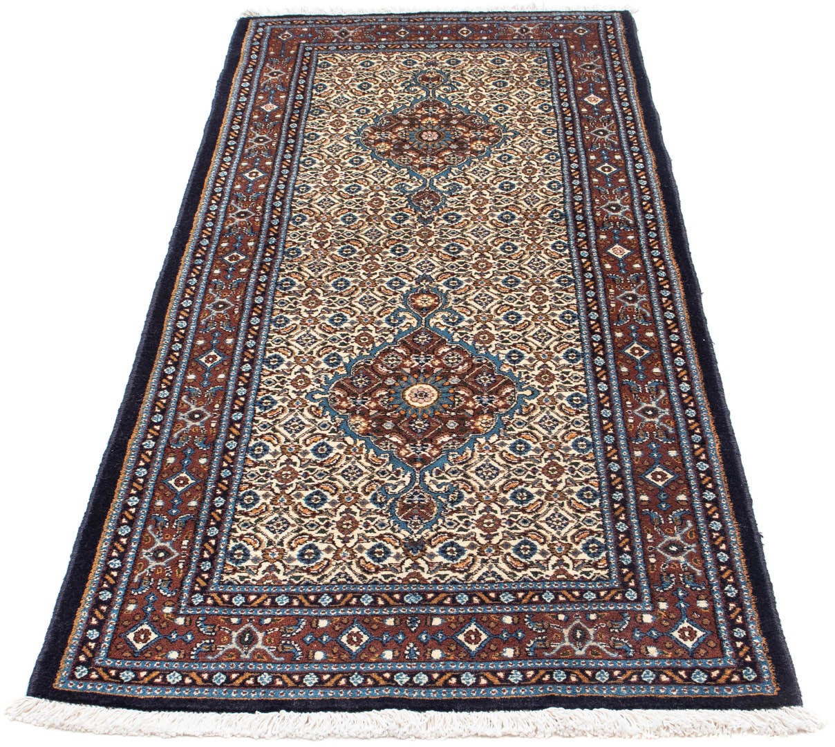 Image of morgenland Hochflor-Läufer »Moud Medaillon Beige 195 x 74 cm«, rechteckig, 1 mm Höhe, Handgeknüpft bei Ackermann Versand Schweiz