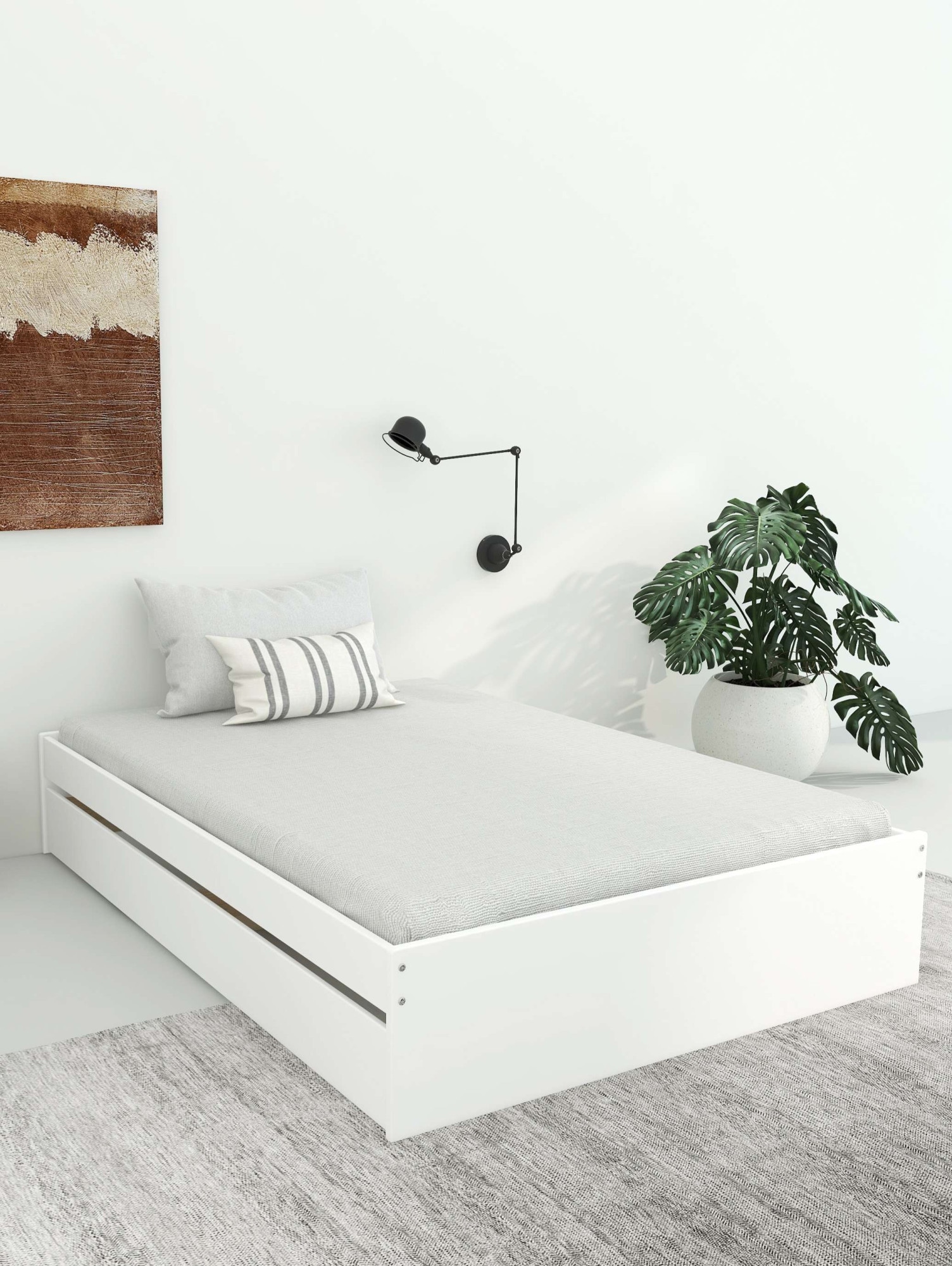 OTTO home Bett »Magdala«, (Breite/ Belastbarkeit: 120cm/200 KG, 90cm/ 100KG), aus MDF, Breite Liegefläche 140 cm, Bettkasten optional