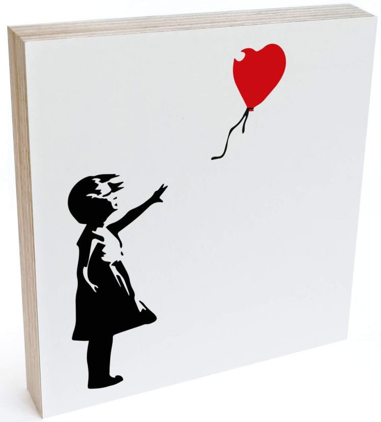 Wall-Art Holzbild »Tischdeko Banksy Luftballon«, (1 St.) kaufen | Poster