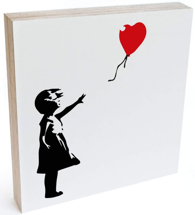 Image of Wall-Art Holzbild »Tischdeko Banksy Luftballon«, (1 St.) bei Ackermann Versand Schweiz