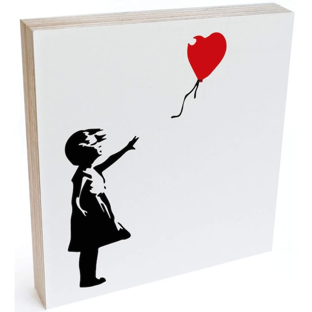 Wall-Art Holzbild »Tischdeko Banksy Luftballon«, (1 St.) kaufen
