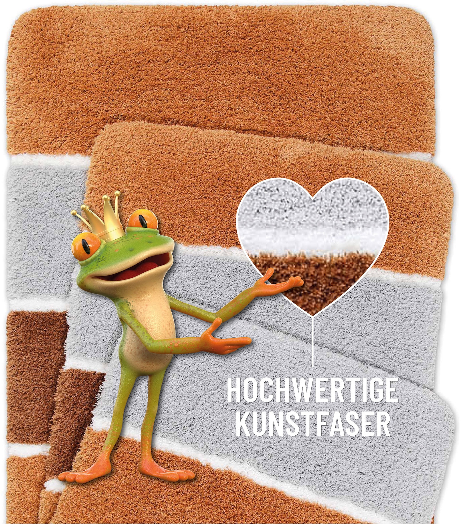 Homie Living Badematte »Rio Marina« Höhe 30 mm rutschhemmend beschichtet fussbodenheizungsgeeignet | schnell trocknend flauschiger Badteppich, modern gestreift, waschbar, Badezimmerteppich