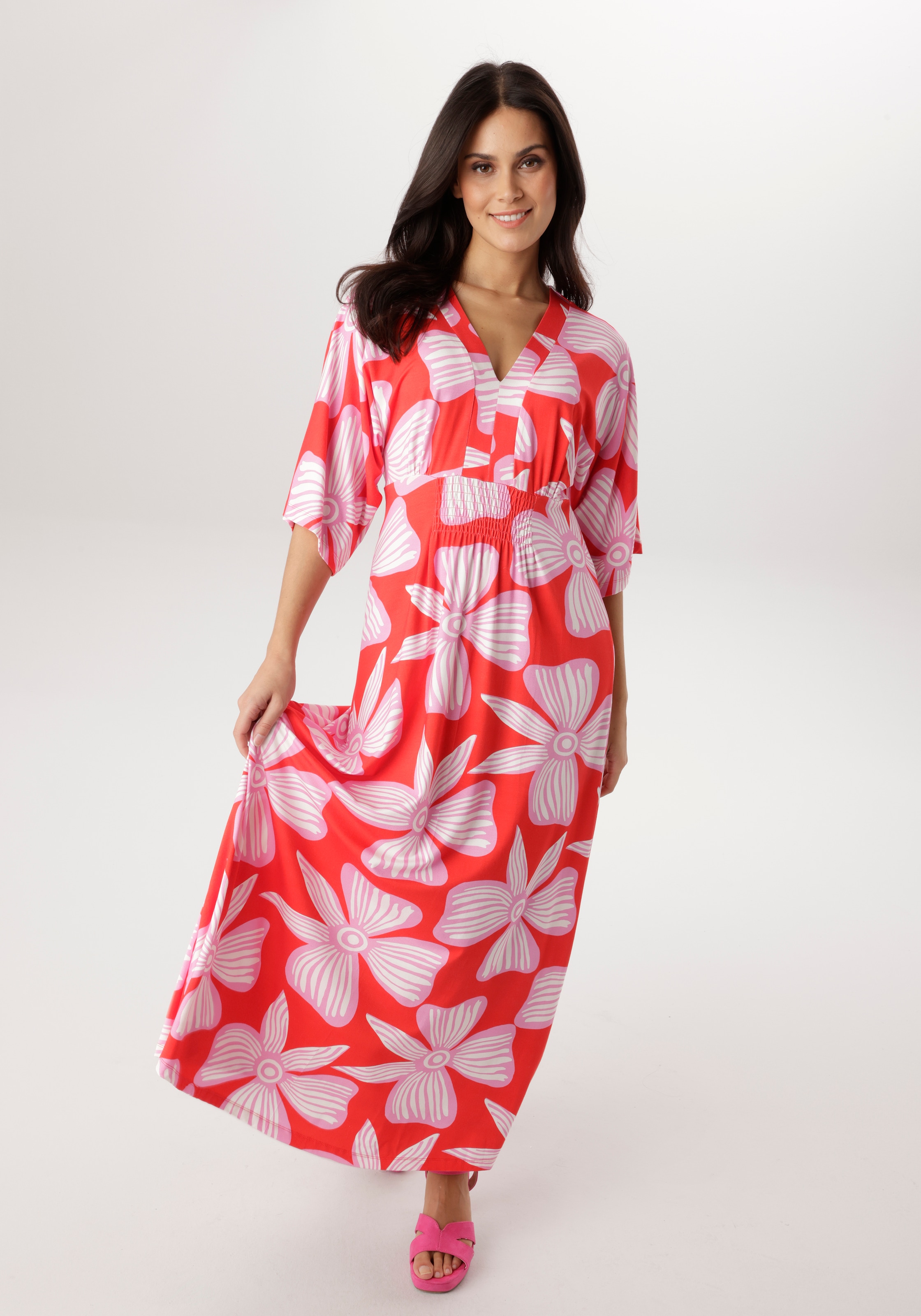 Image of Aniston SELECTED Maxikleid mit weiten, 3/4-langen Ärmeln - NEUE KOLLEKTION