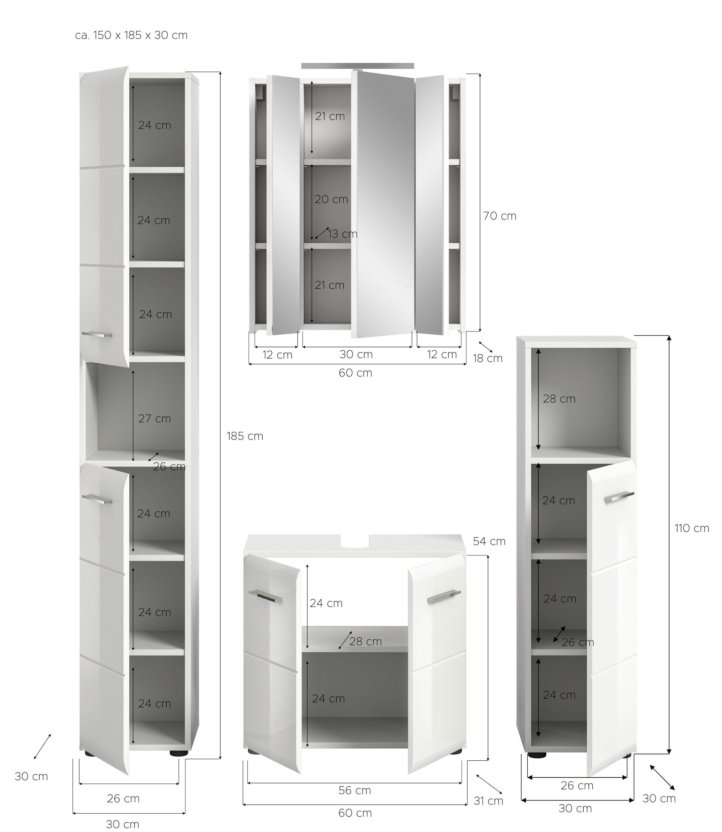 INOSIGN Badezimmer-Set Set, 5 Stk. tlg.