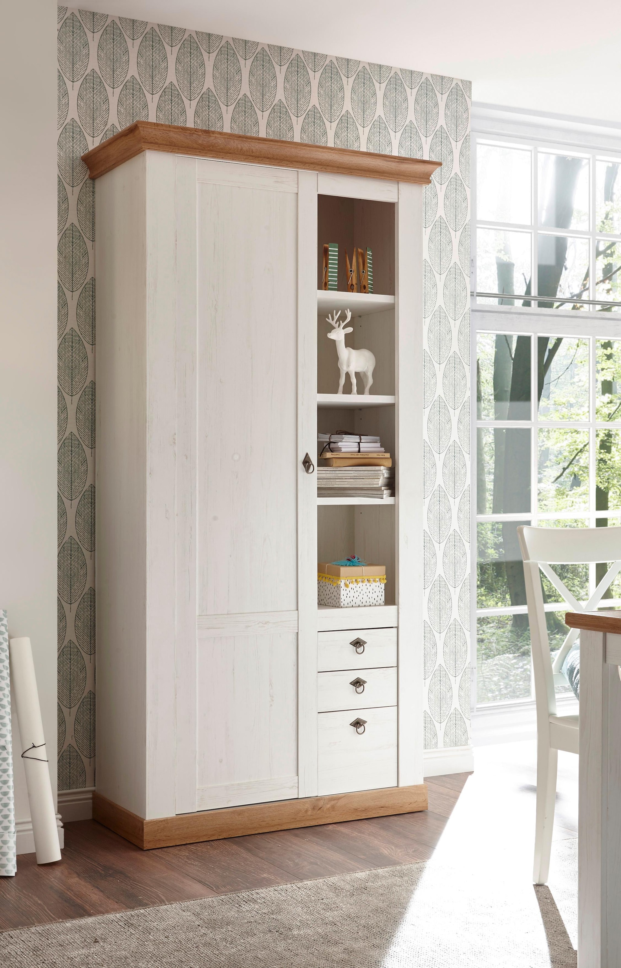 Image of Home affaire Highboard "Cremona, Schrank, Wohnzimmerschrank, Mehrzweckschrank, Regal" im Landhausstil, ausreichend Stauraum, vielseitig, 204 cm hoch