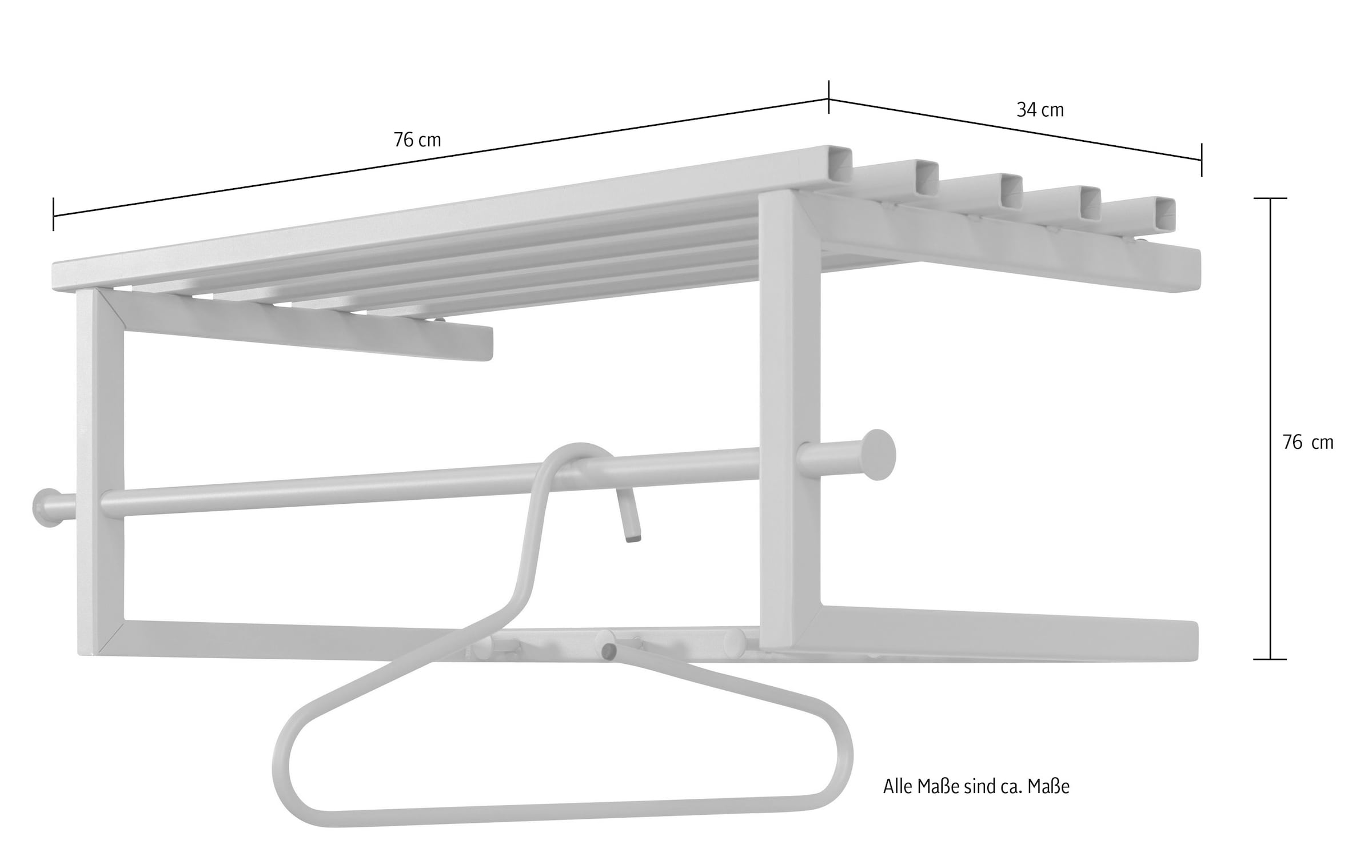 Spinder Design Garderobenleiste Metall, Trendfarbe, Breite 76 cm