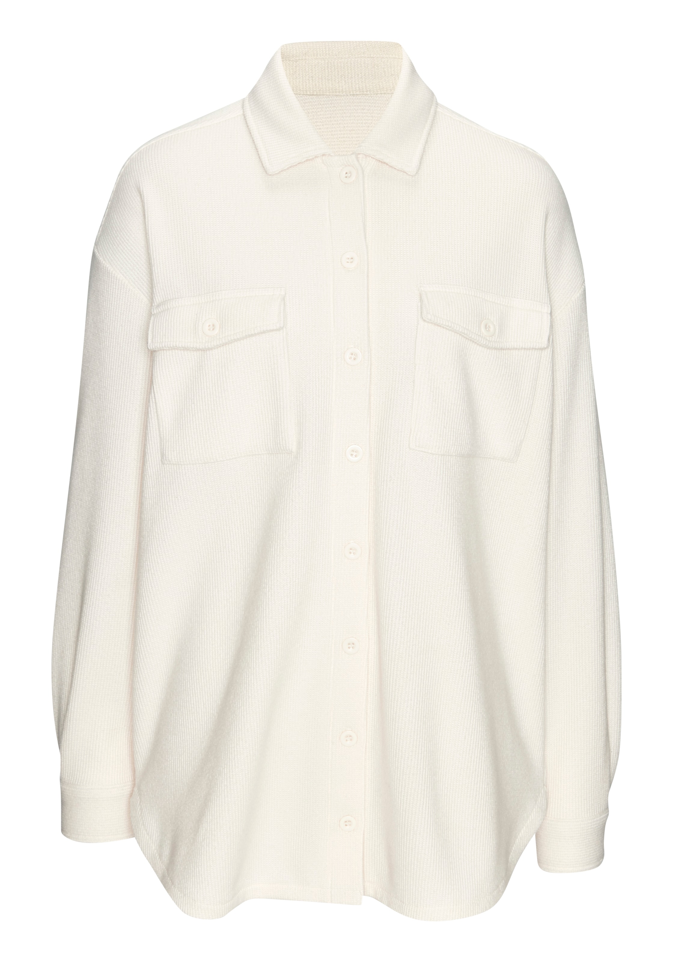 LASCANA Blusenshirt in modischer Piqué-Optik