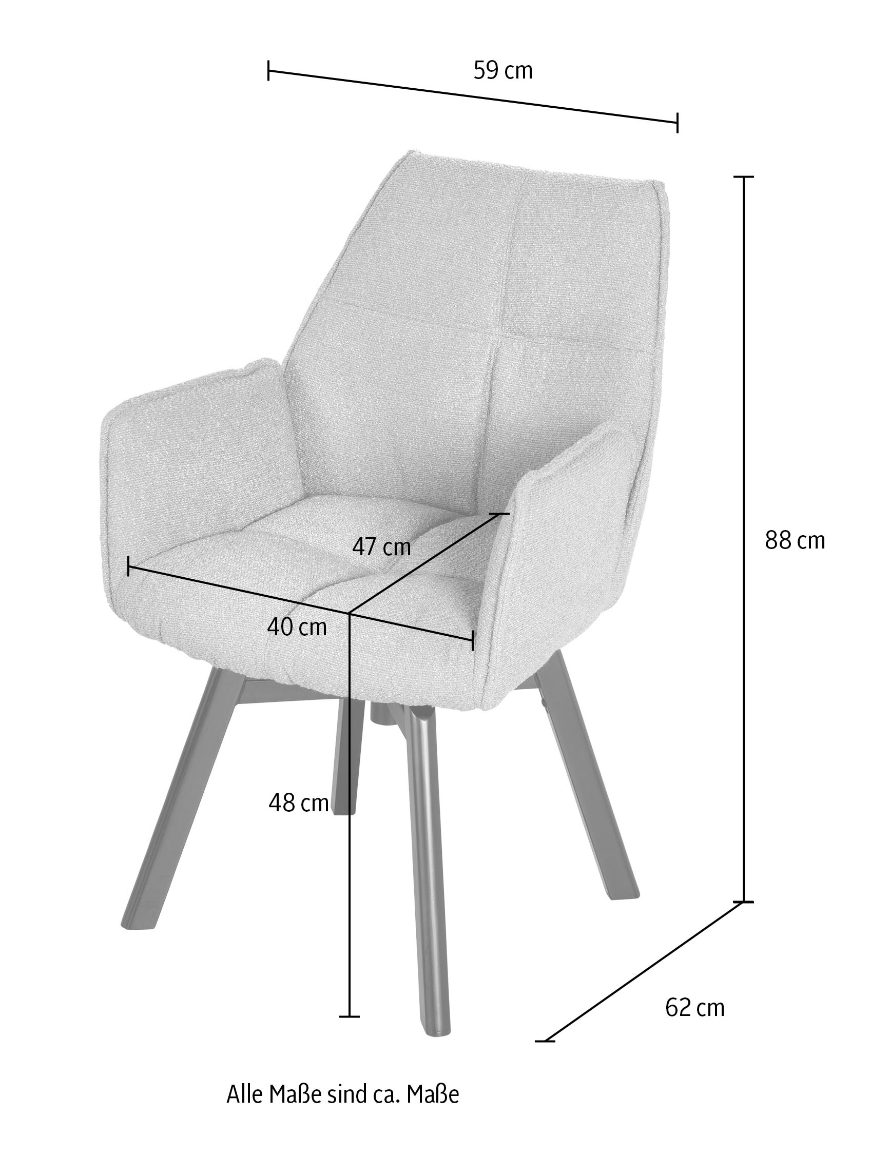 INOSIGN Chaise de salle à manger »Lara« (Ensemble) 2 cuislot de 2