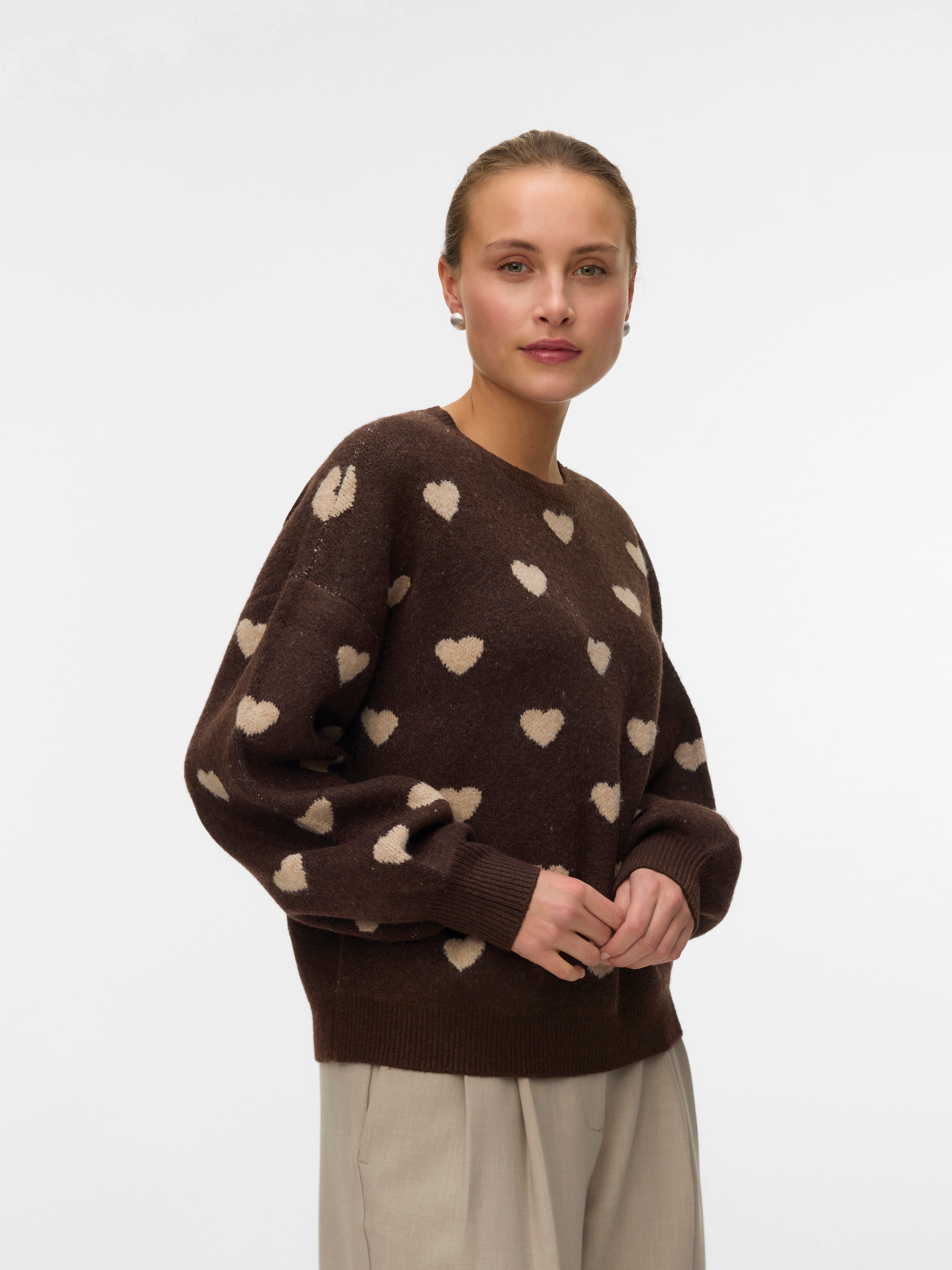 Image of Vero Moda Strickpullover "AWHEART LS O-NECK KNIT NOOS"