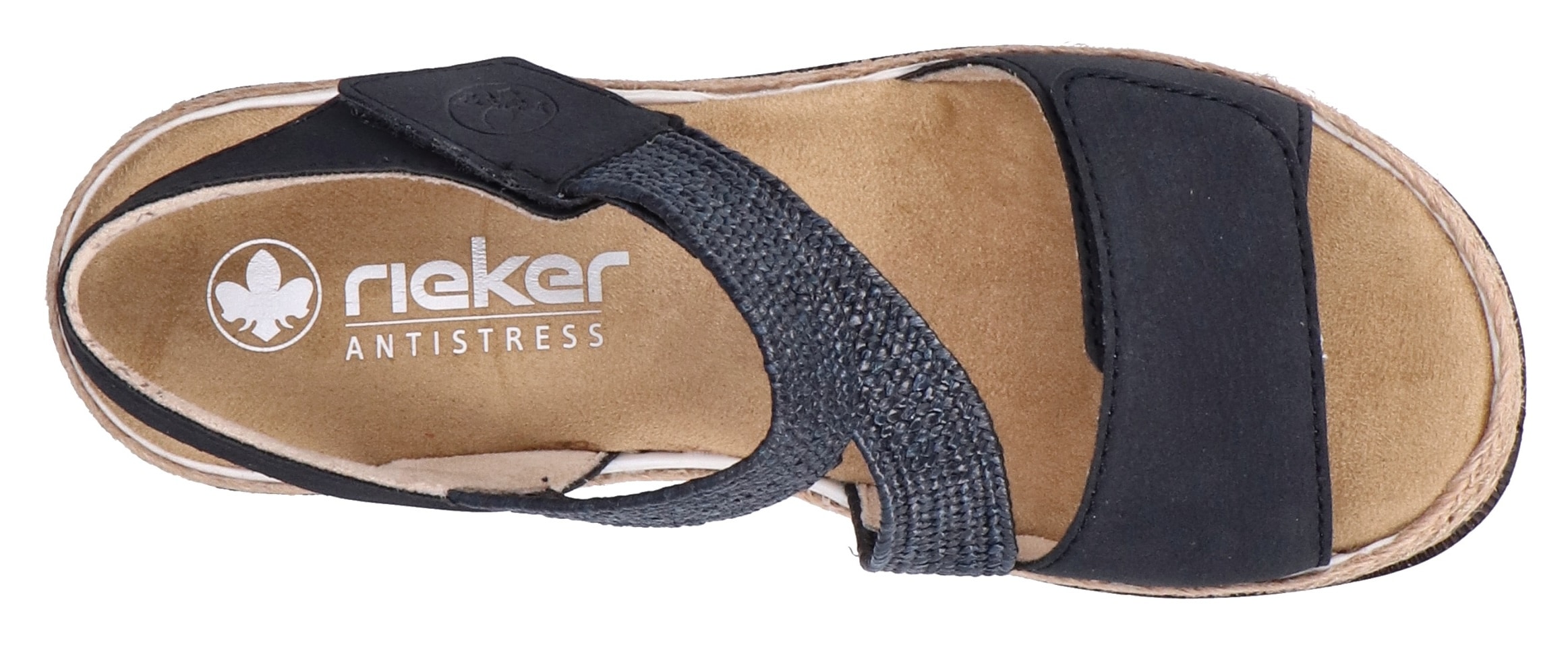 Rieker Sandales compensées  Riemchensandale, Sommerschuh, Urlaubschuh mit Klettriemchen