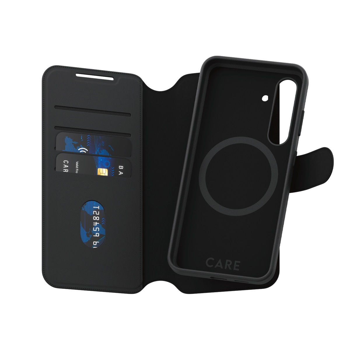 CARE by PanzerGlass Handyhülle »Magnetic Compatible Tango 2-in-1 Wallet Case für Samsung Galaxy S24+«, Backcover, Schutzhülle, Handyschutzhülle, Case, Schutzcase, stossfest