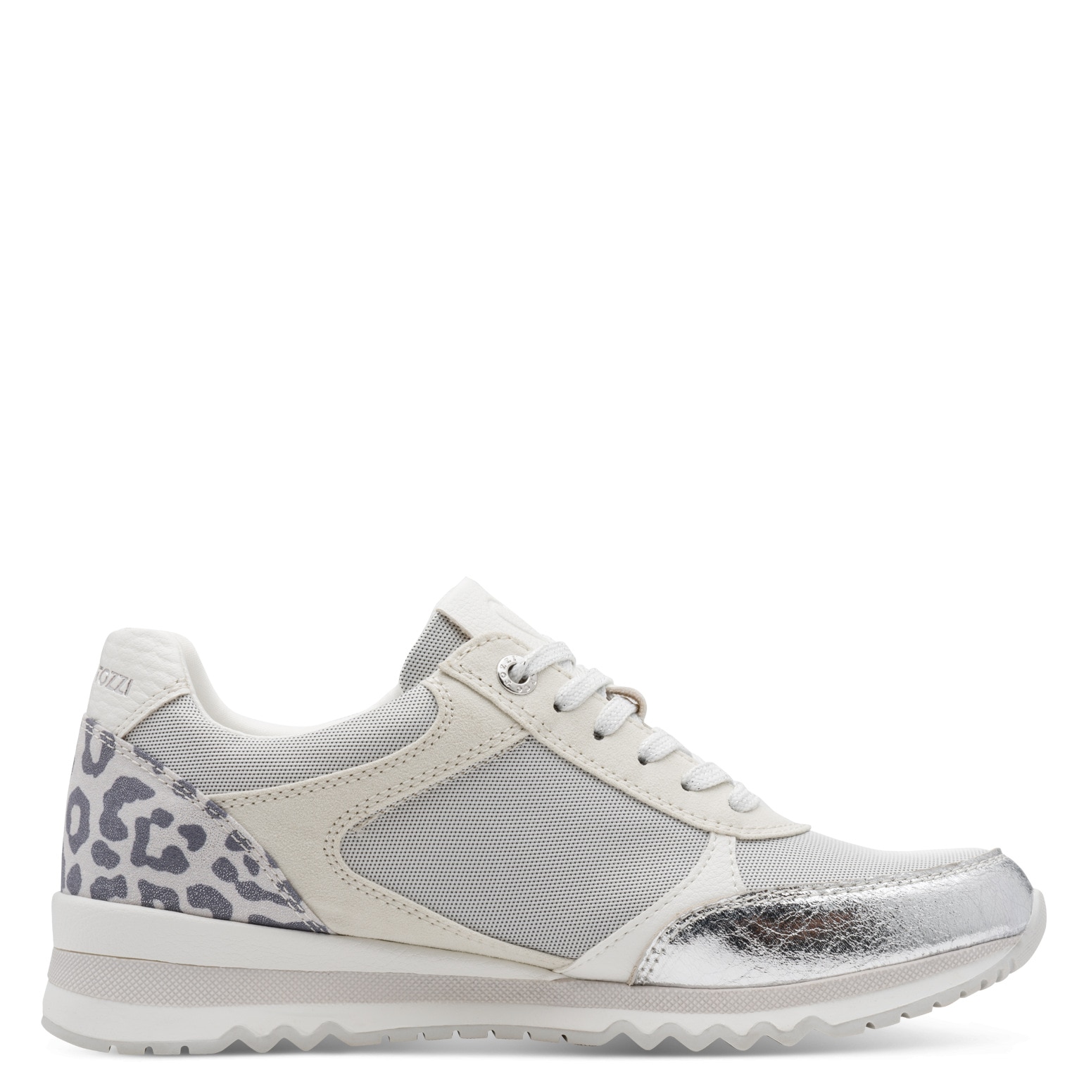 MARCO TOZZI Baskets compensées  , chaussure de loisirs, chaussure basse, chaussure à lacets avec empiècements contrastés