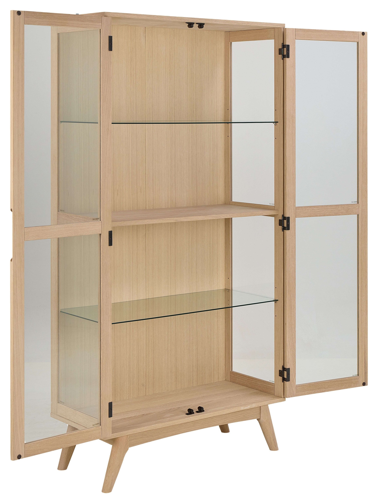 ACTONA GROUP Vitrine »Marte« ölbehandeltes Eiche Furnier, 2 Türen, klar Glas, 94x40x192 cm