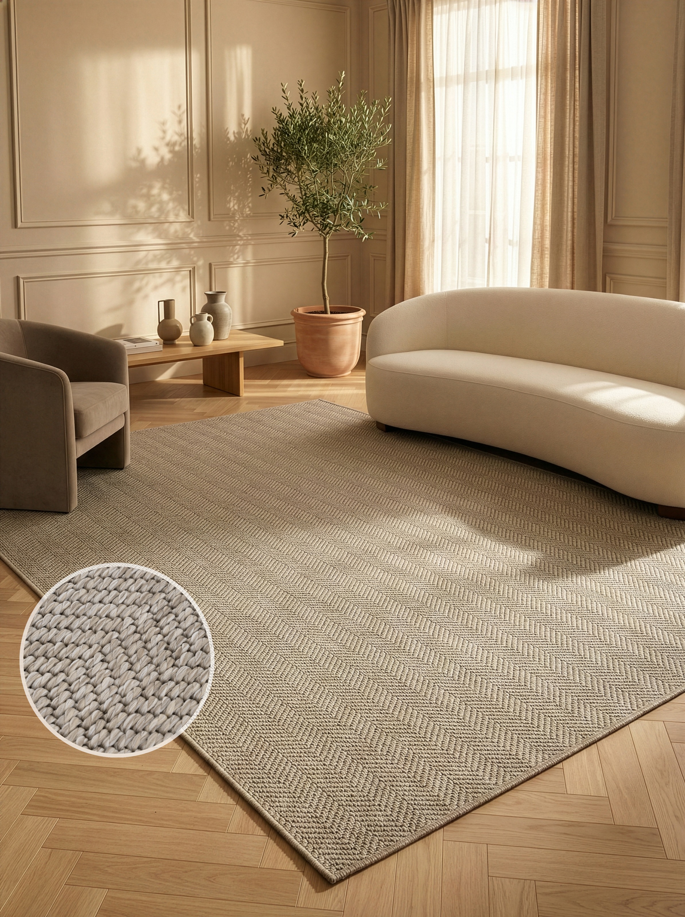 Image of GOODproduct Teppich "Nollan, In- und Outdoor geeignet, Balkon, Camping" rechteckig 8 mm Höhe Wetterfest & UV-beständig, Sisal-Optik, Esszimmer, Wohnzimmer