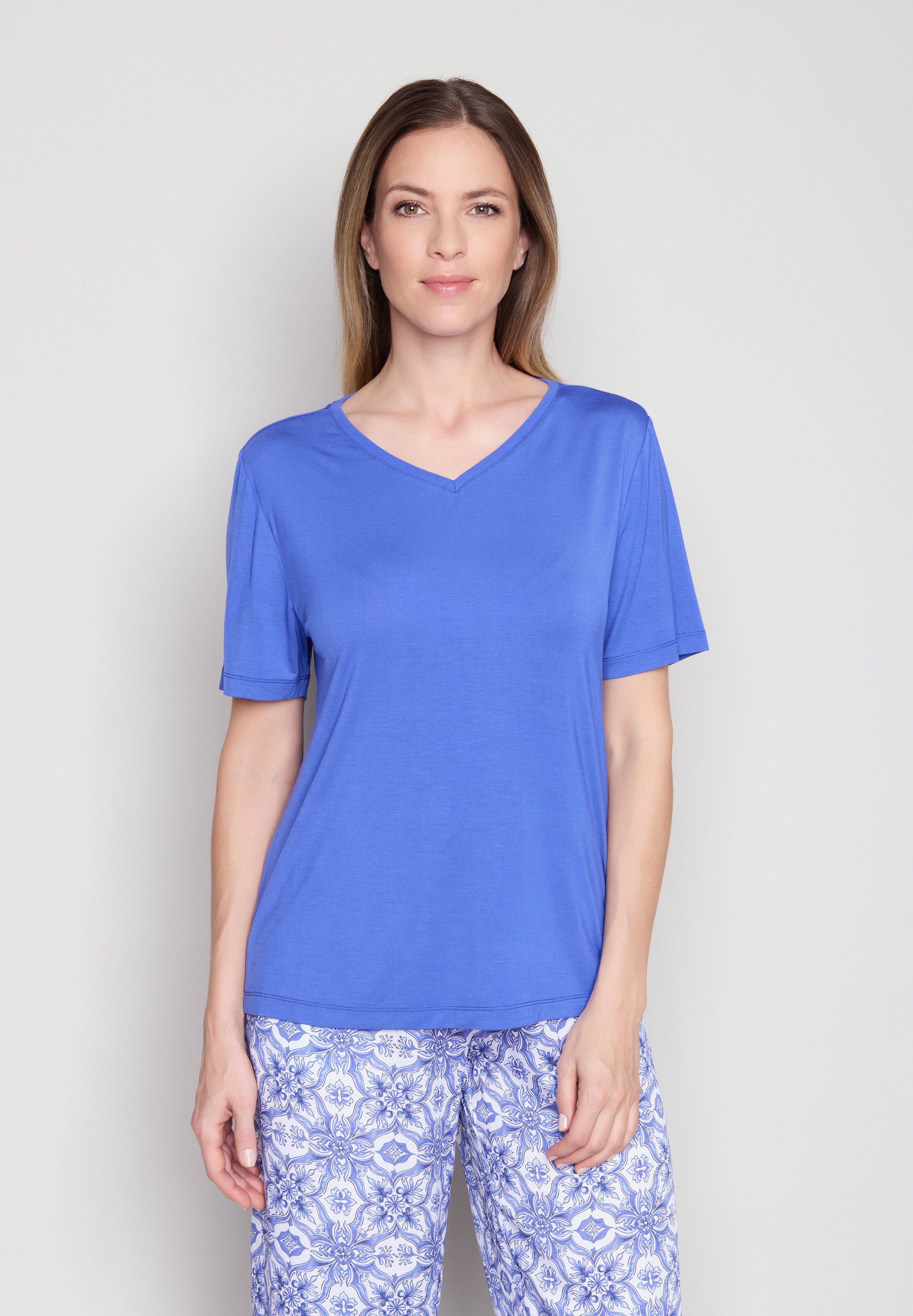 JOOP! Pyjamaoberteil mit V-Ausscshnitt und kurzem Arm