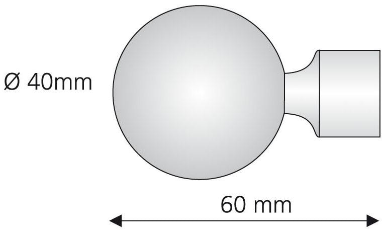 Liedeco Gardinenstangen-Endstück für Gardinenstangen 2 mit 16 mm (Set, kaufen Rohraufnahme«, St.), »Kegel Ø