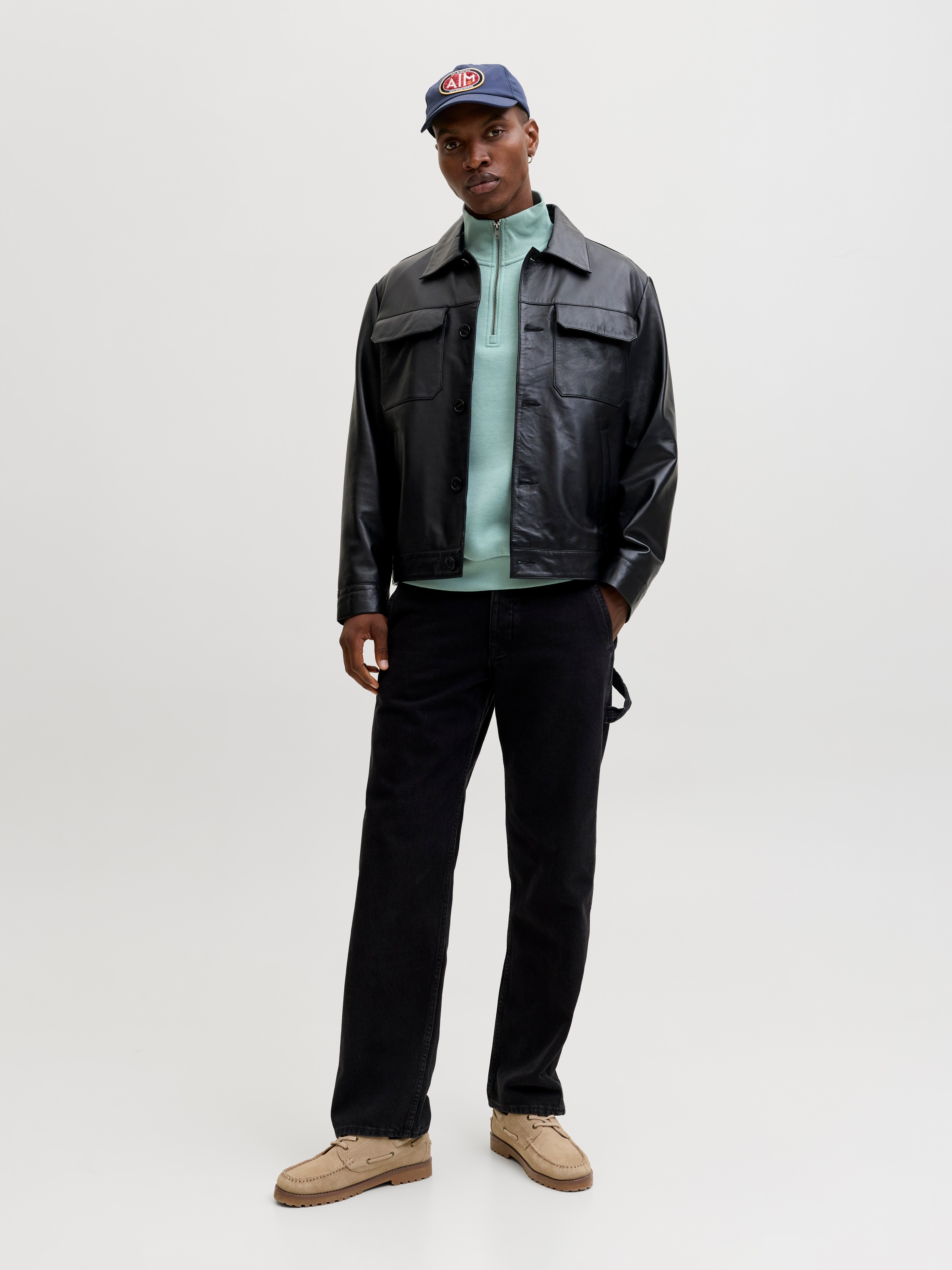 Jack & Jones Sweatshirt »JJEBRADLEY SWEAT HALF ZIP NOOS«, Materialmix, relaxed fit
