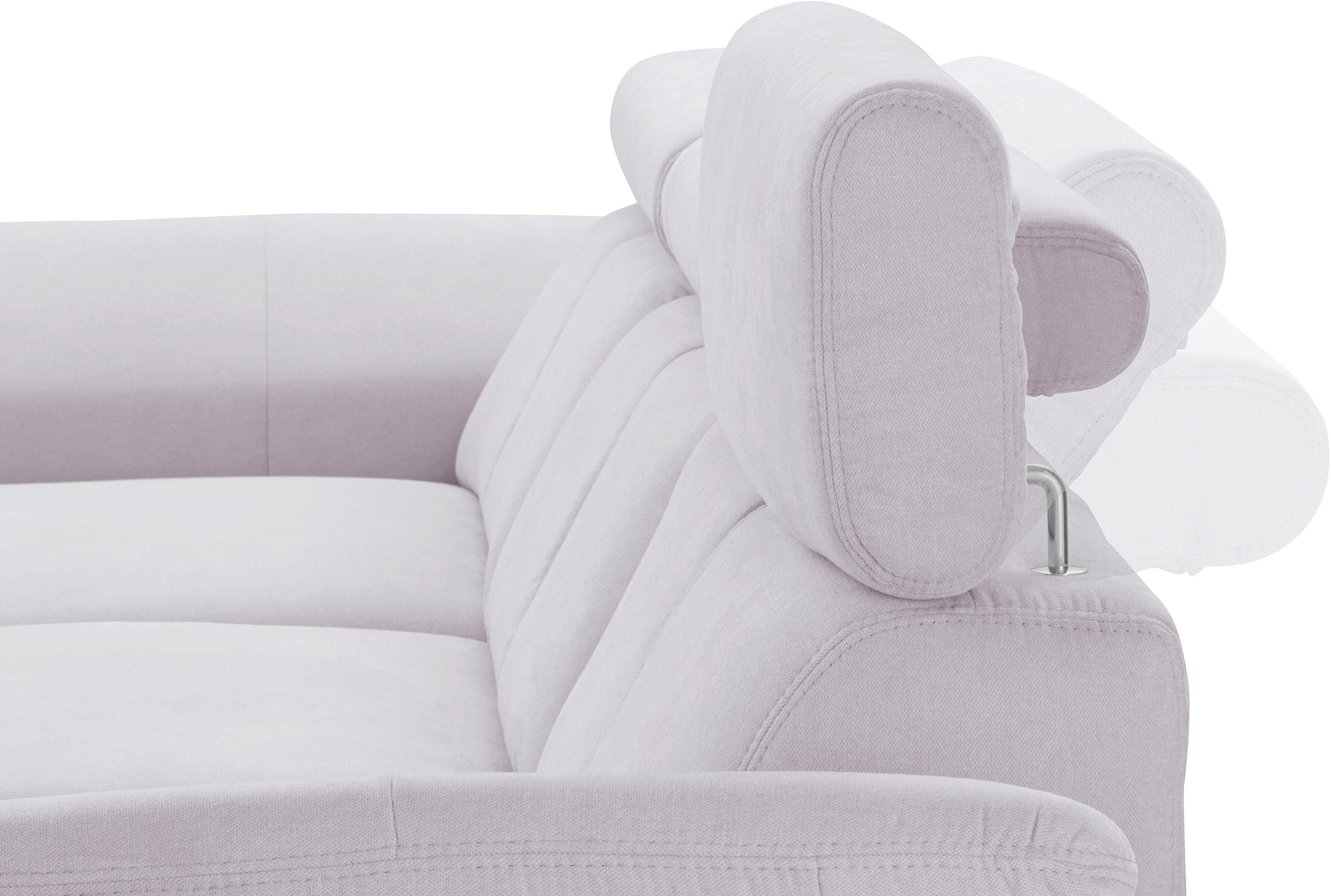 exxpo - sofa fashion Ecksofa »Salerno, inkl. Kopf- und Armteilverstellung, elegant & bequem, L-Form«, wahlweise mit Bettfunktion und Bettkasten, tolle Detailverarbeitung