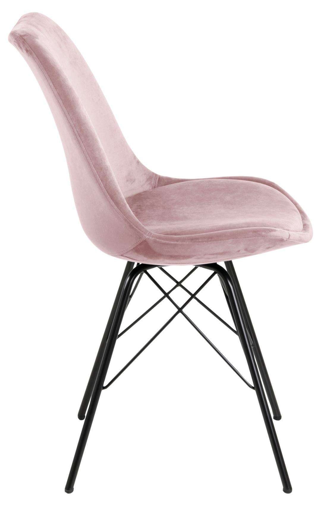 ACTONA GROUP Chaise de salle à manger »Esstischstuhl Eris - modern und stilvoll in verschiedenen Farben« (Ensemble) 2 cuisStoff dusty rose, schwarzes Stahlgestell. 48,5x54x85,5 cm