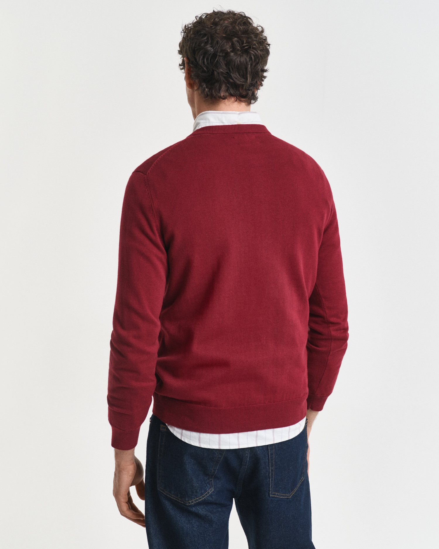 Gant Rundhalspullover »CLASSIC COTTON C-NECK«, Premium Strickpullver aus weicher 100% Baumwolle, Übergangspullover