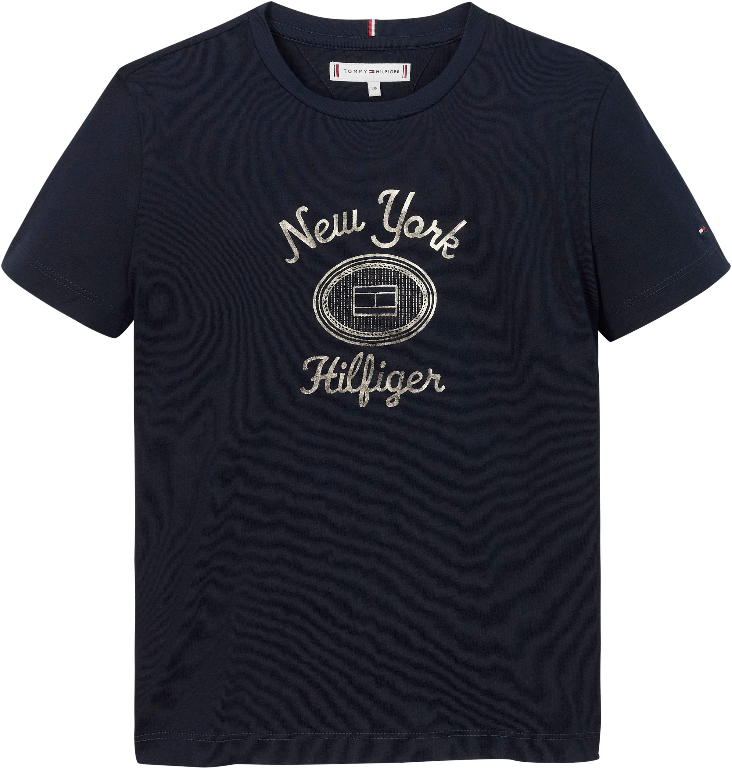 Tommy Hilfiger Kurzarmshirt »HILFIGER NY FOIL REG TEE SS«, Kinder bis 16 Jahre mit Logoprägung