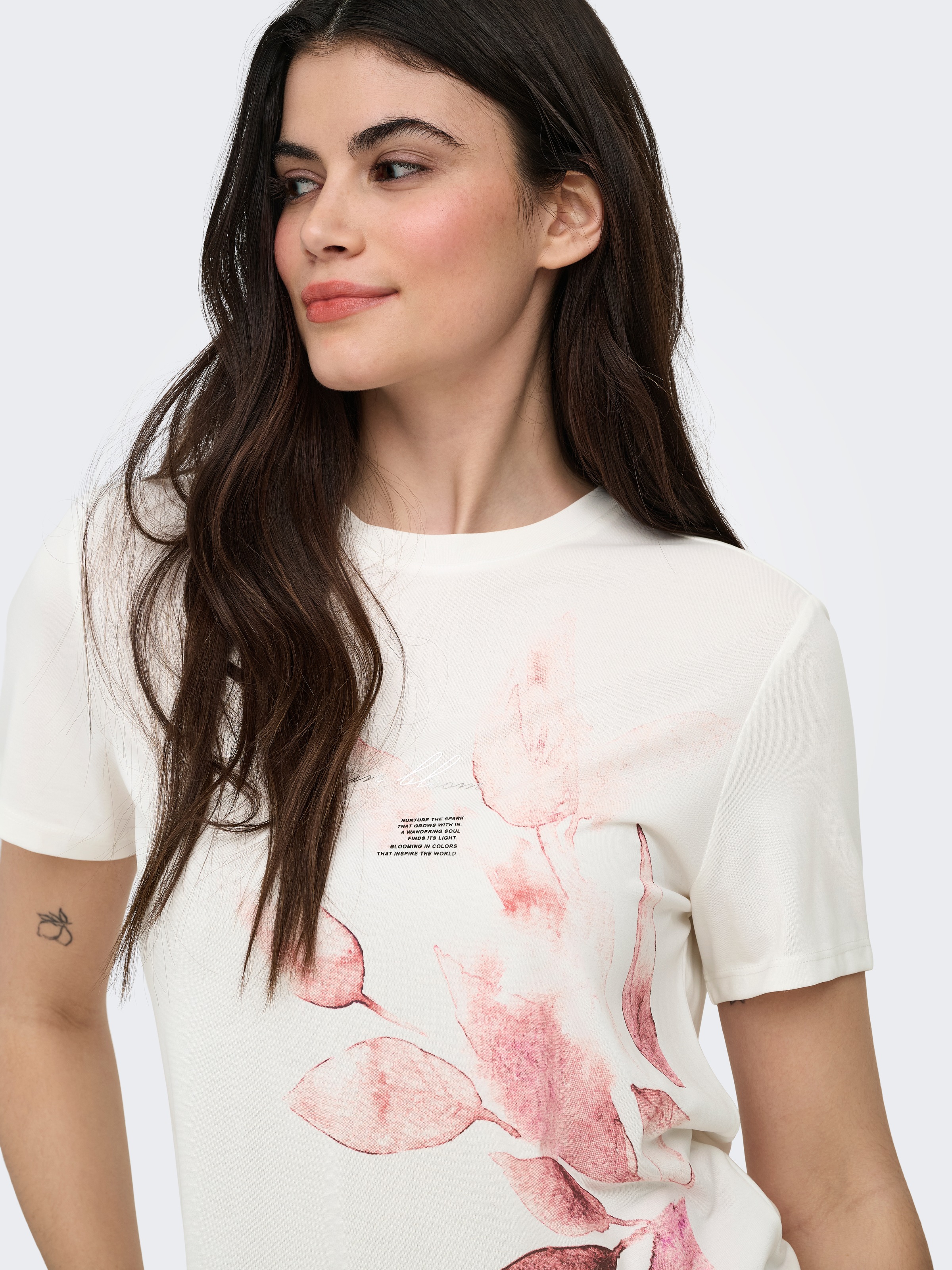 ONLY Kurzarmshirt »ONLFREE LIFE MODAL S/S ATELIER TOP JRS« Materialmix, Rundhals