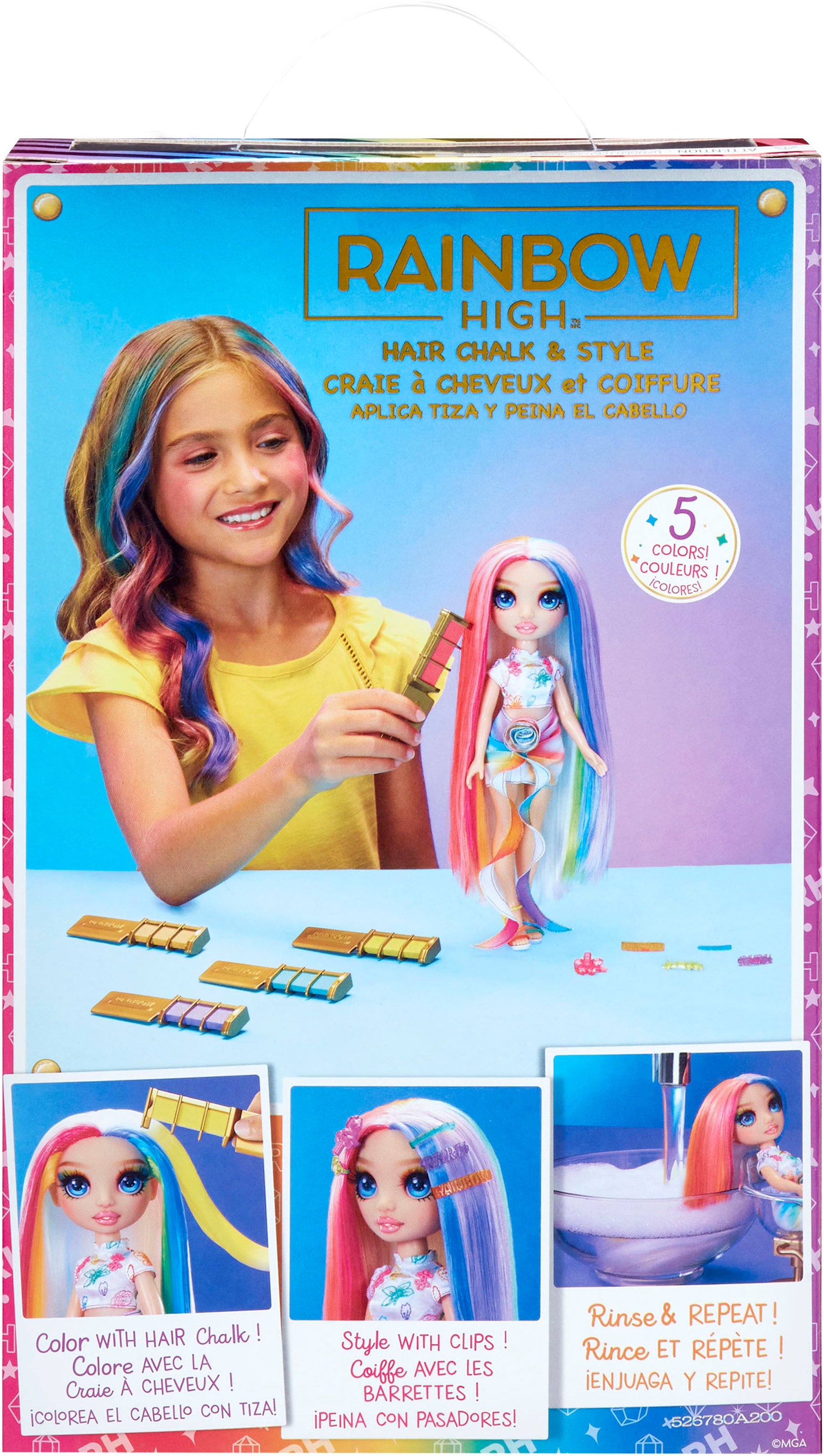 RAINBOW HIGH Poupée à habiller »Rainbow High Hair Chalk & Style Doll- Amaya (Rainbow)«