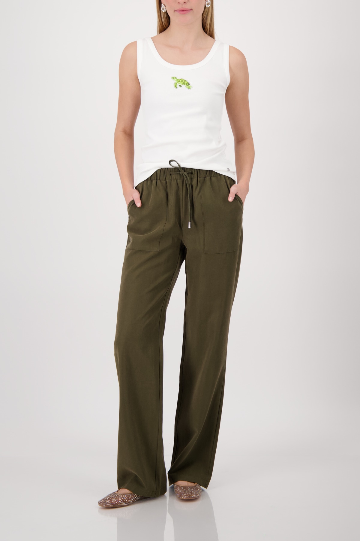 Monari Pantalon à enfiler »Hose Schlupf«  Coupe régulière avec poches