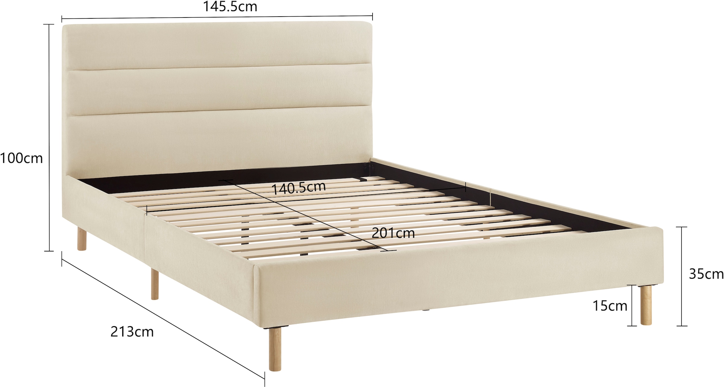 Home affaire Lit rembourré »Philippiere inkl. Lattenrost« erhältlich in den Breiten 140cm & 180cm